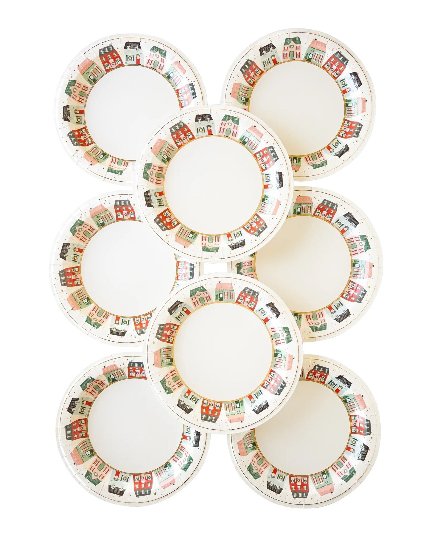 10.5" Christmas Village Plates - Stesha Party