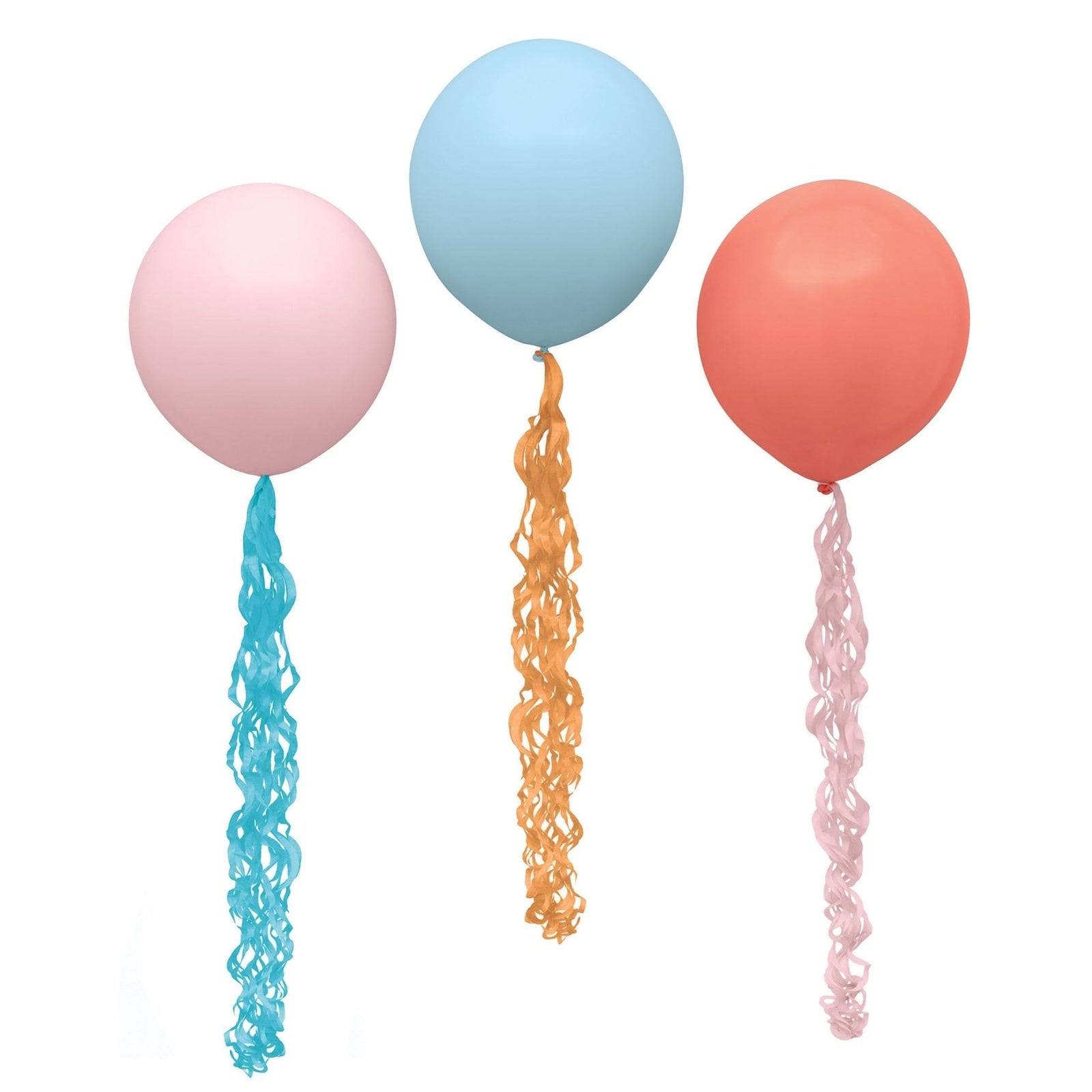 17" Pastel Balloons with Streamers - Stesha Party