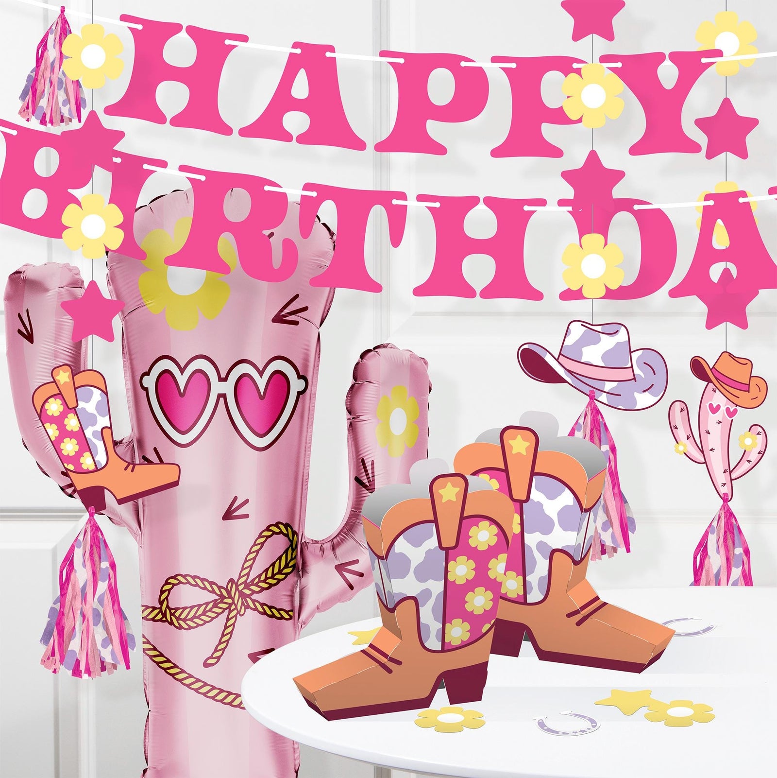 34" Pink Cactus Foil Balloon - Stesha Party