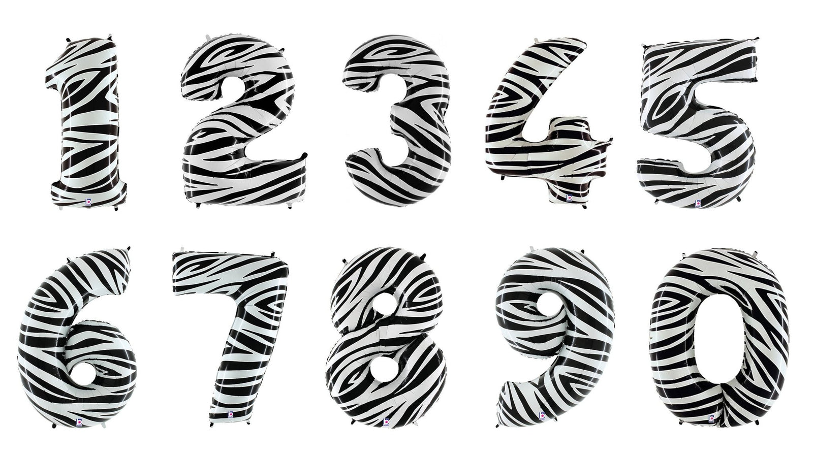 40" Zebra Number Balloons 0 - 9 - Stesha Party