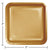 7" Gold Square Paper Plates 18ct - Stesha Party