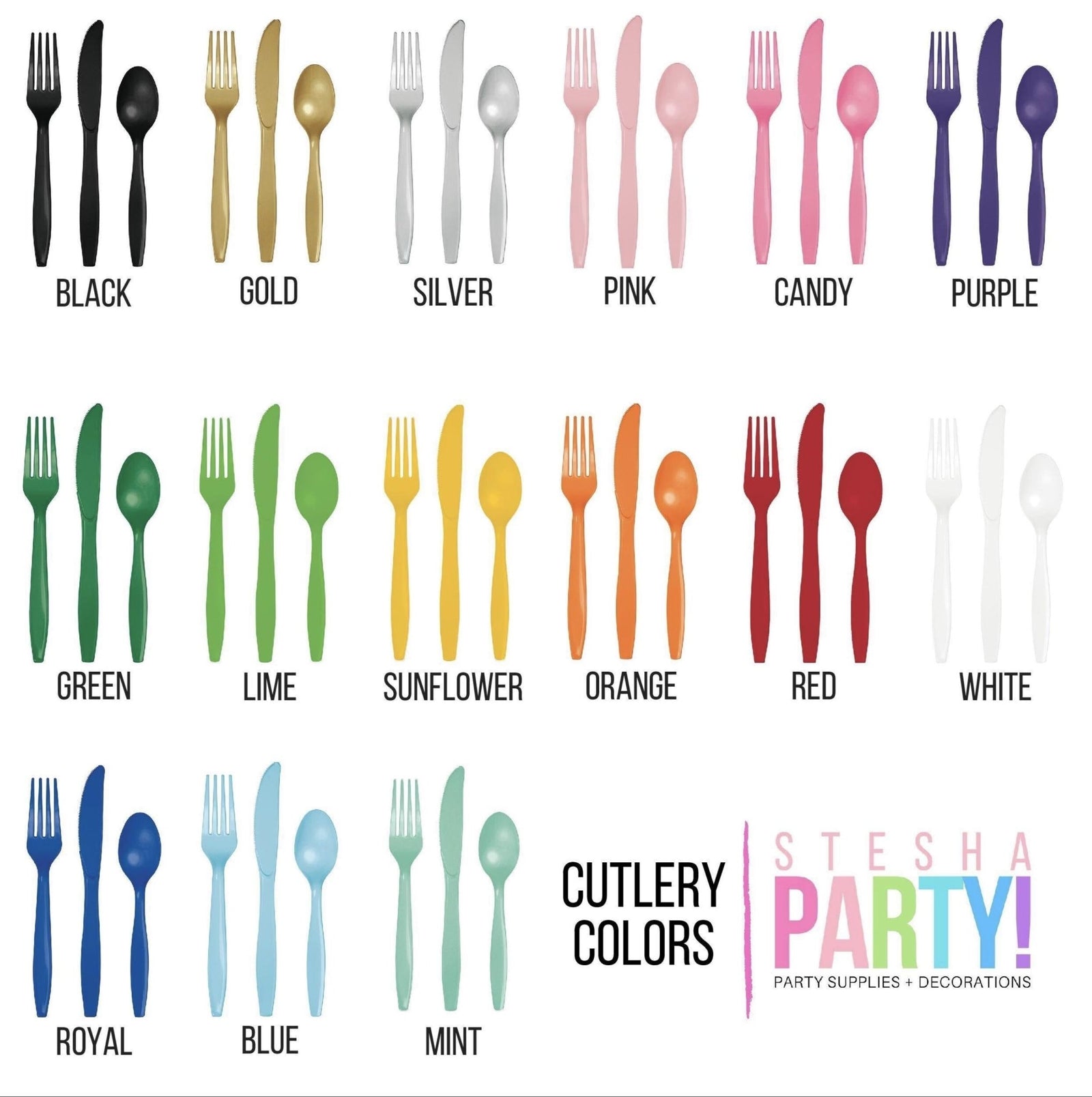 72 - Set Orange Flatware - Stesha Party