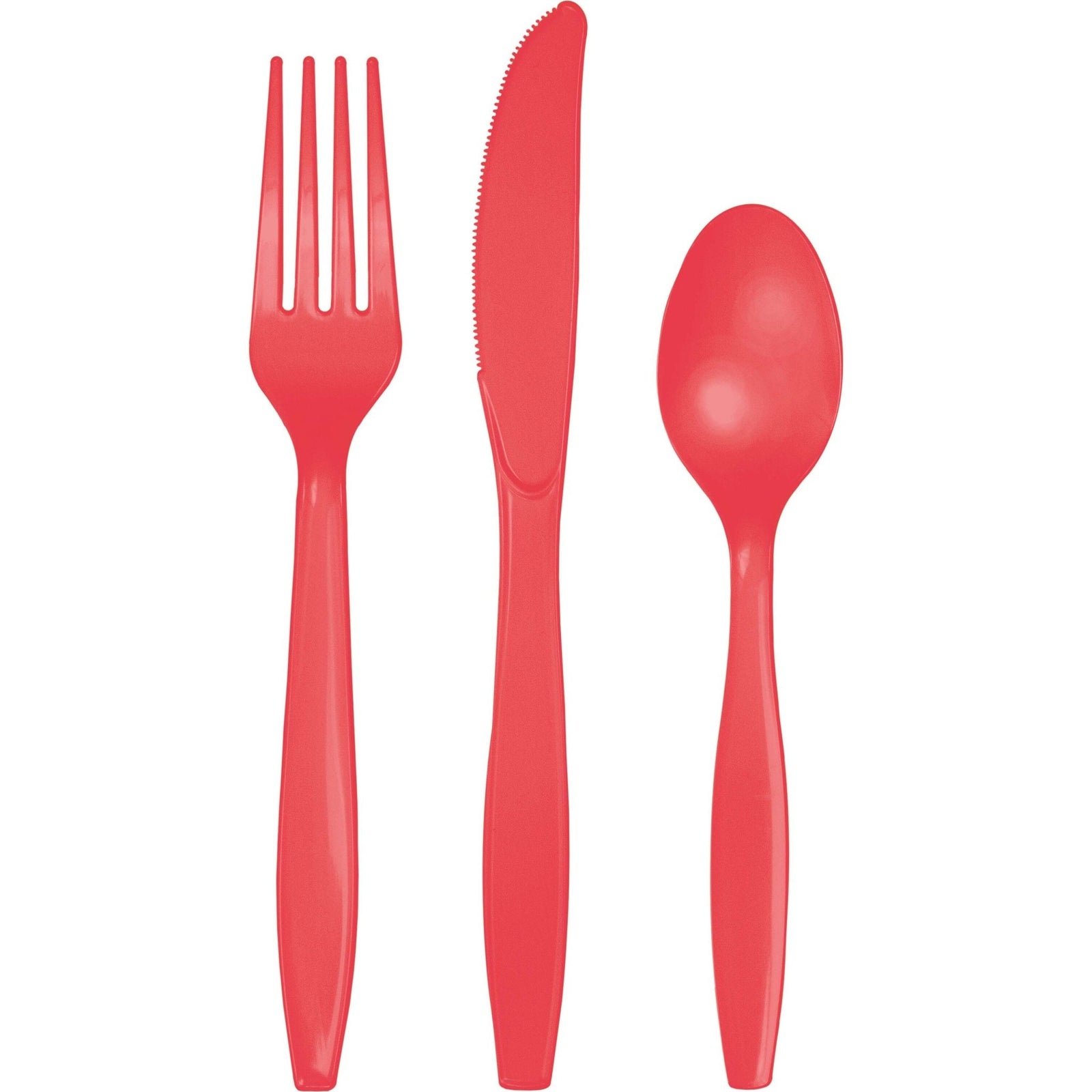 96 Sets Coral Cutlery Plastic Utensils - Stesha Party