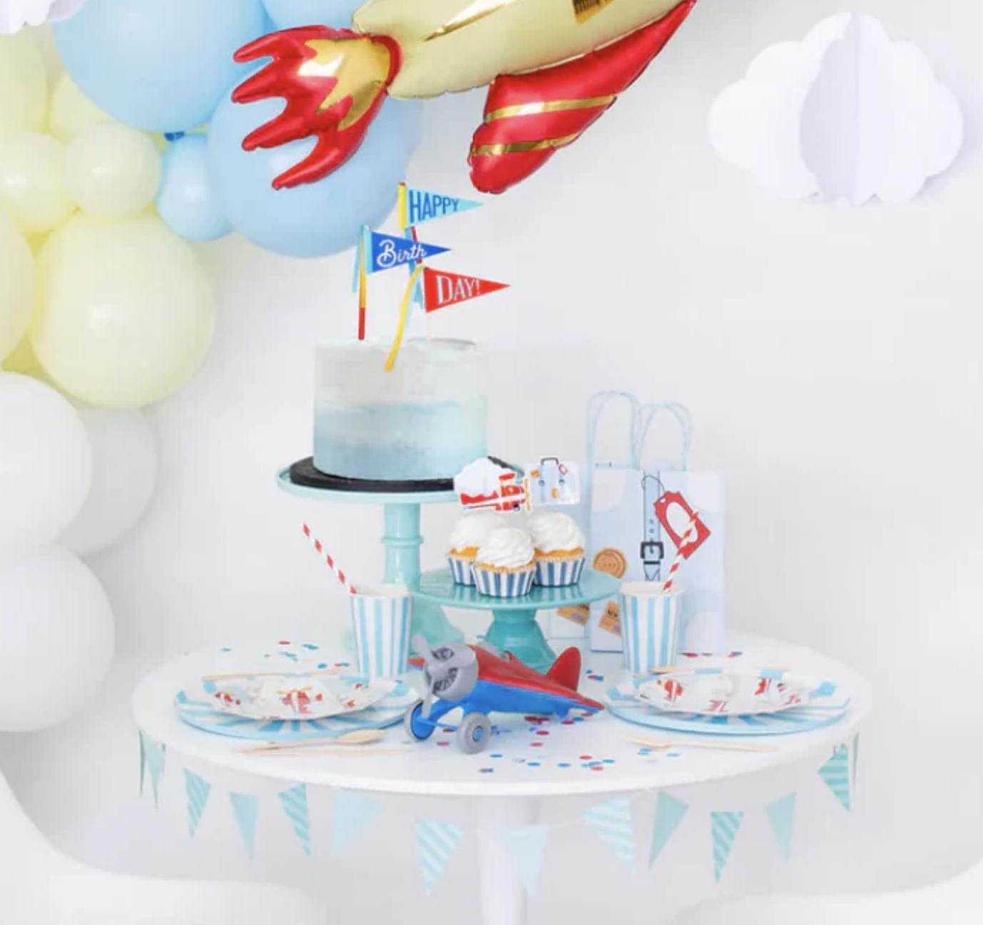 Airplane Cupcake Toppers 12ct - Stesha Party
