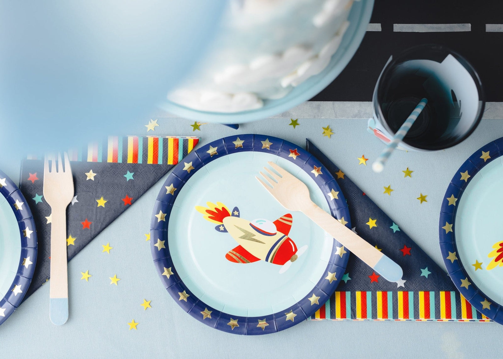Airplane Party Cake Plates - Stesha Party