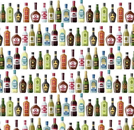 Alcohol Bottle Pattern HTV - Stesha Party