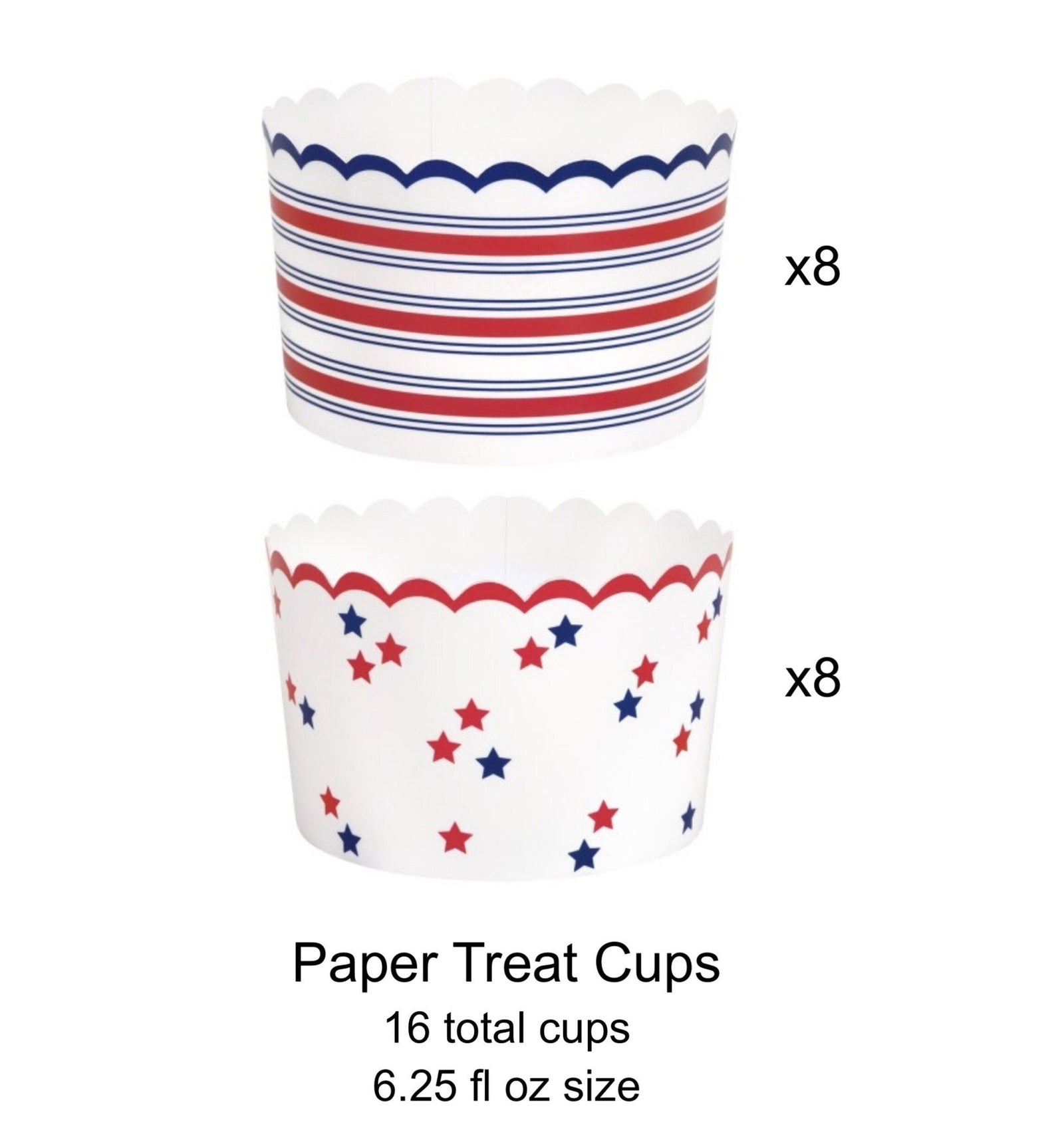 Americana Paper Treat Cups 16ct - Stesha Party