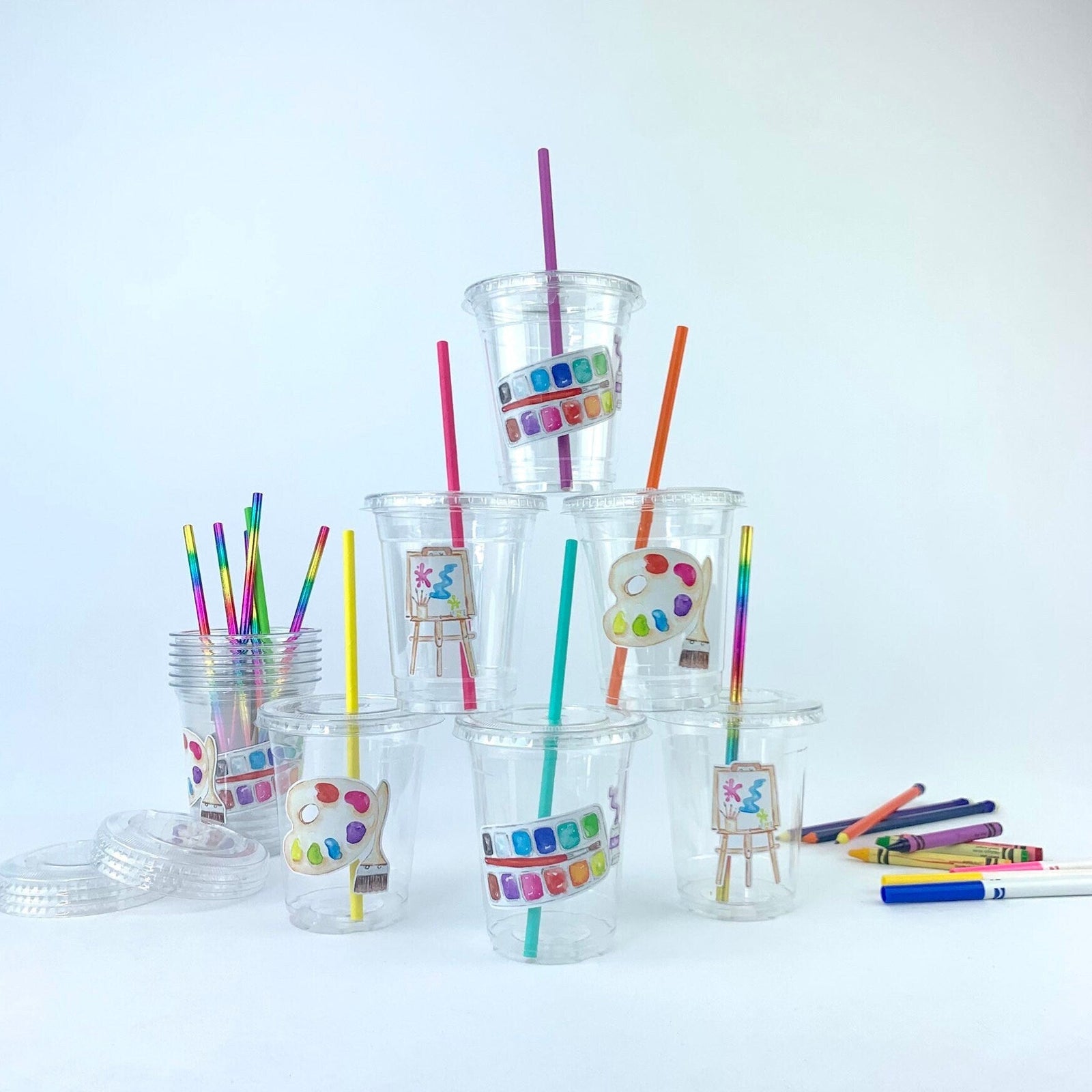 Art Party Drink Cups 12 Set - Stesha Party