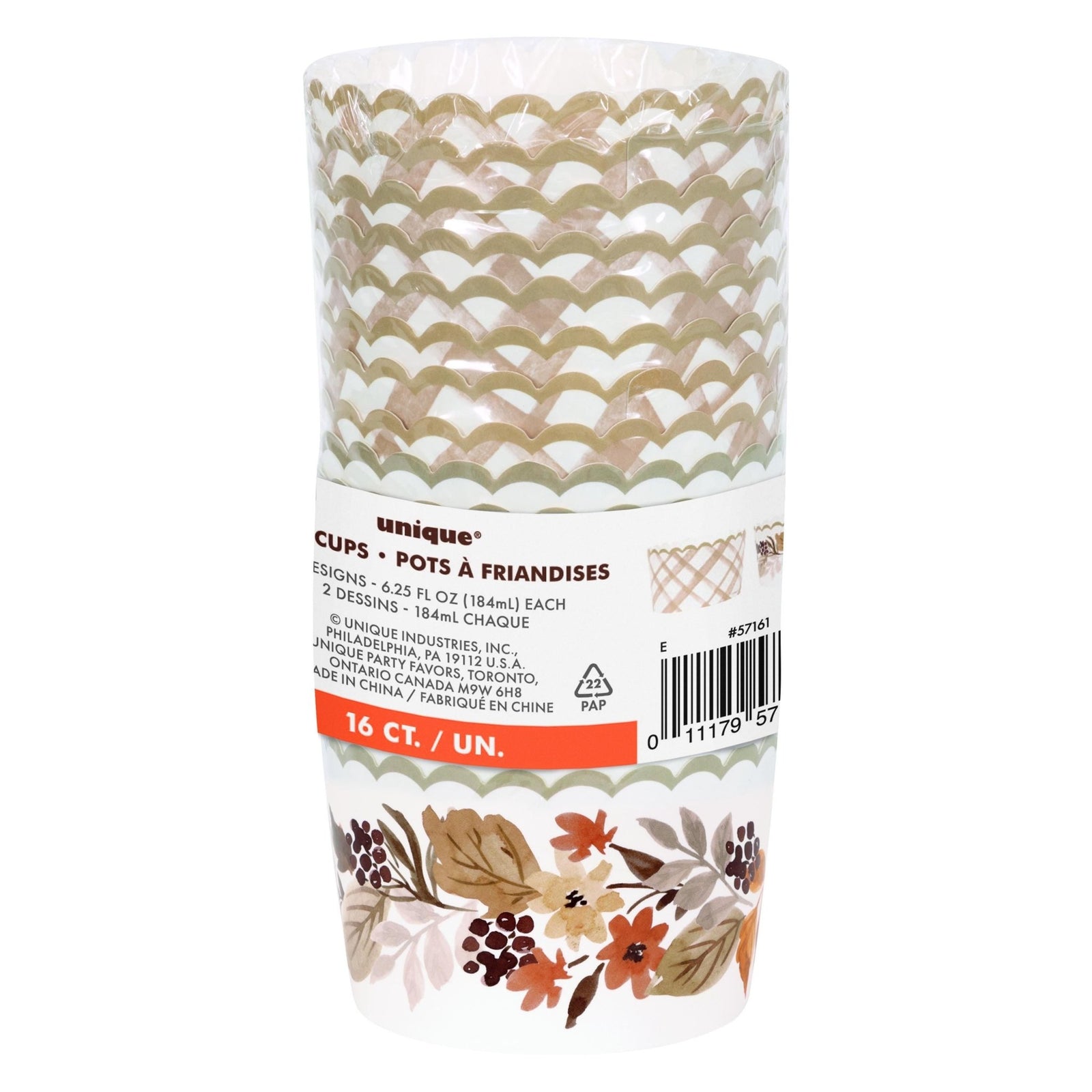 Autumn Scalloped Paper Treat Cups 16ct - Stesha Party