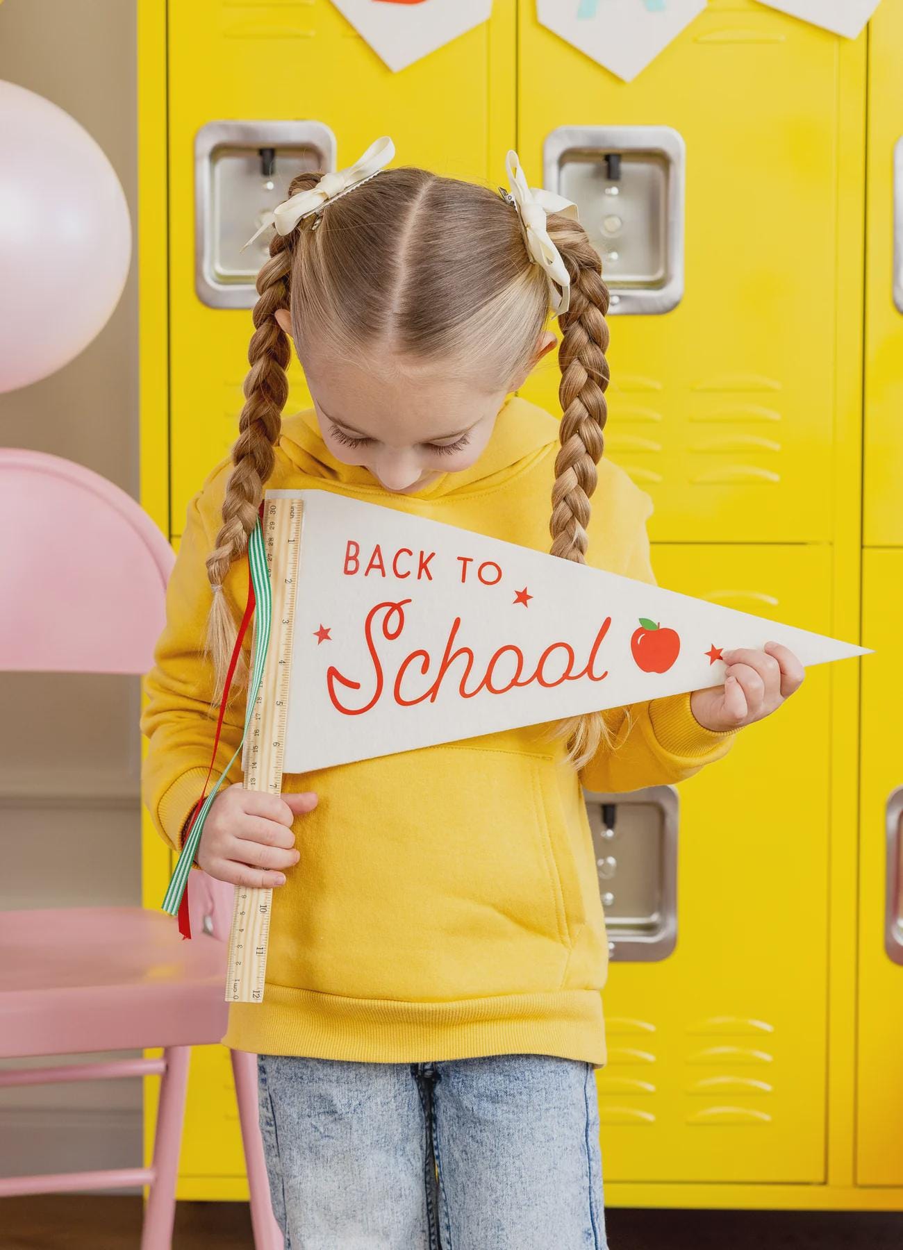 Back to School Felt Pennant Flag - Stesha Party