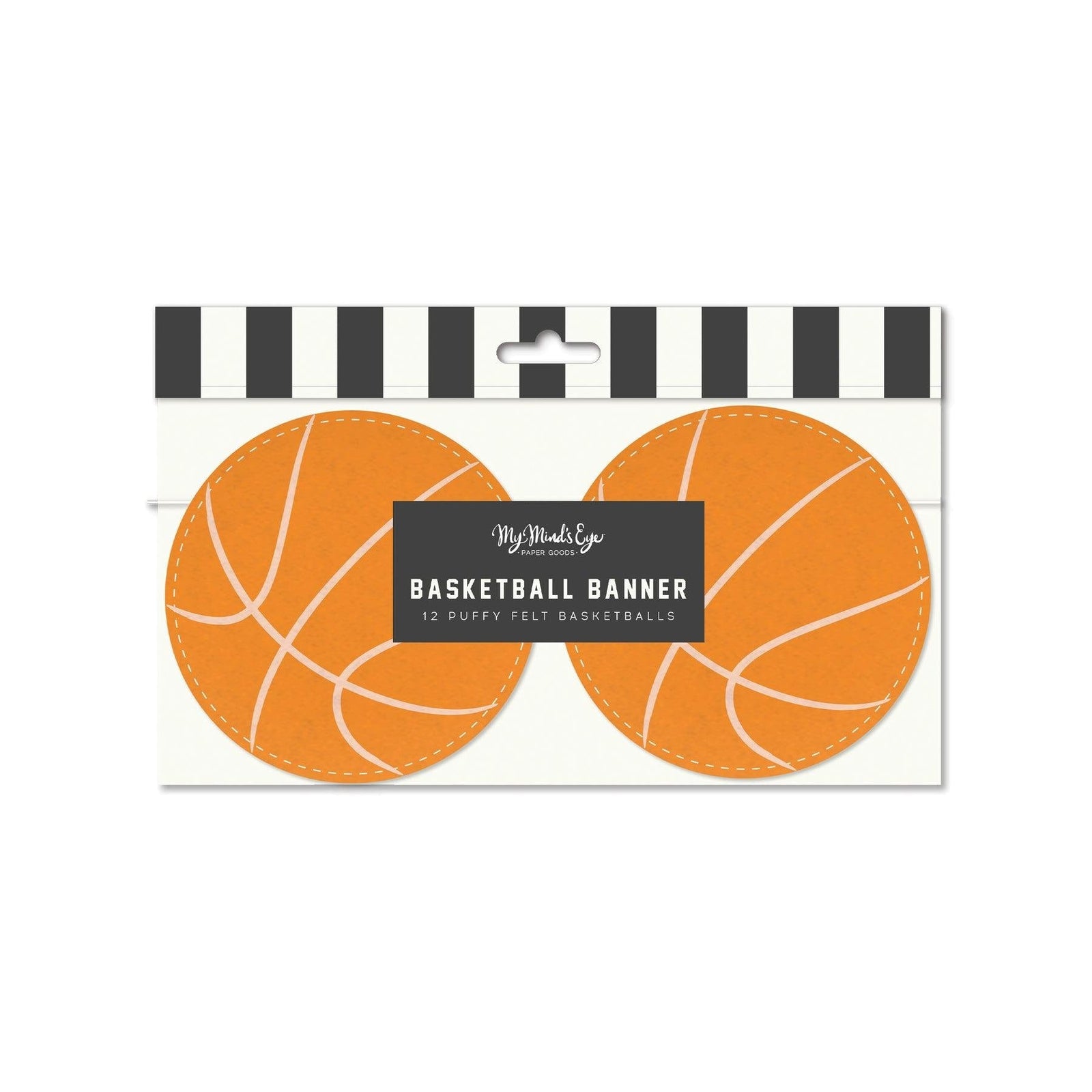 Basketball Puffy Felt Banner - Stesha Party