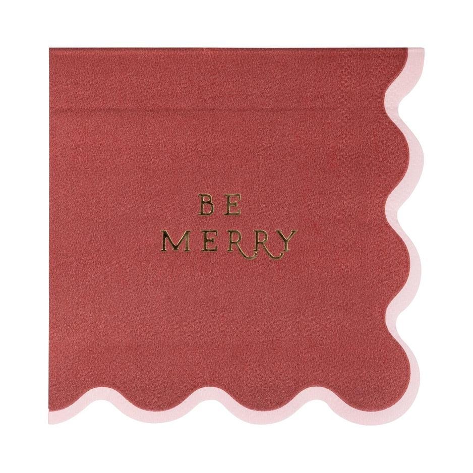 Be Merry Christmas Napkins 18ct - Stesha Party