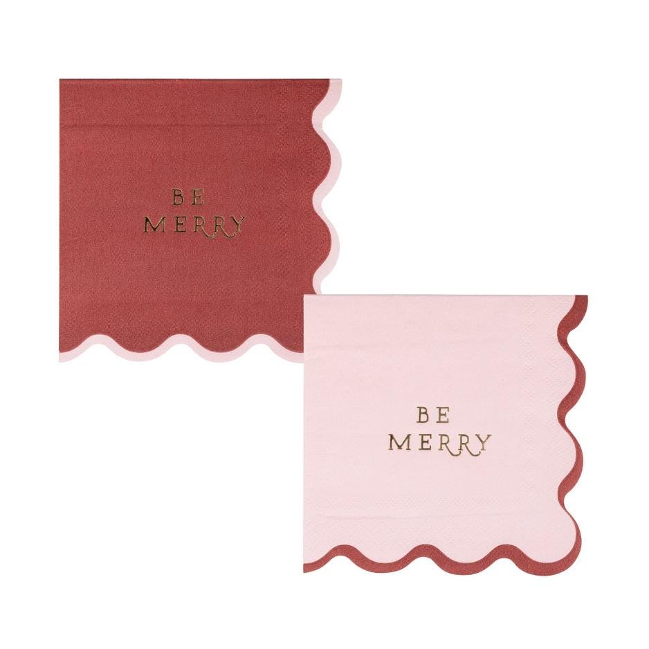 Be Merry Christmas Napkins 18ct - Stesha Party