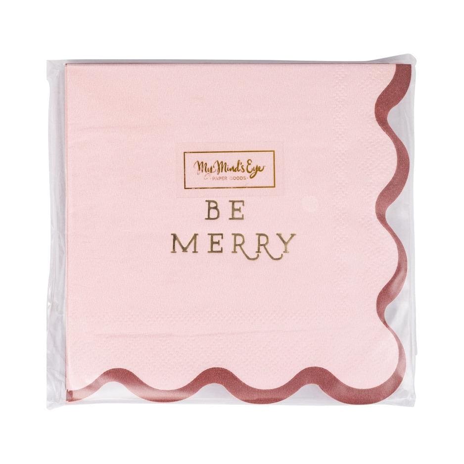Be Merry Christmas Napkins 18ct - Stesha Party
