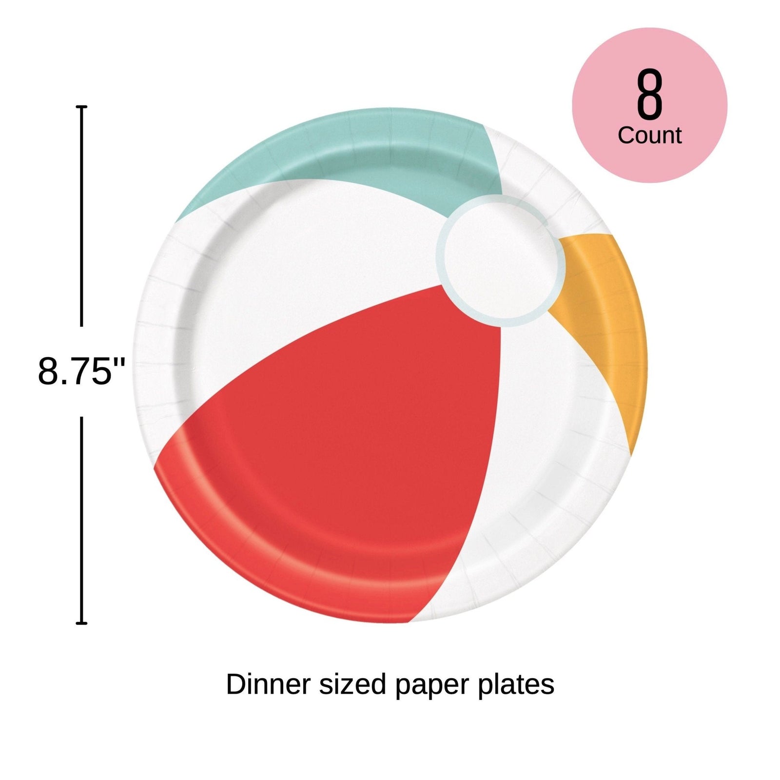 Beach Ball Paper Plates - Stesha Party