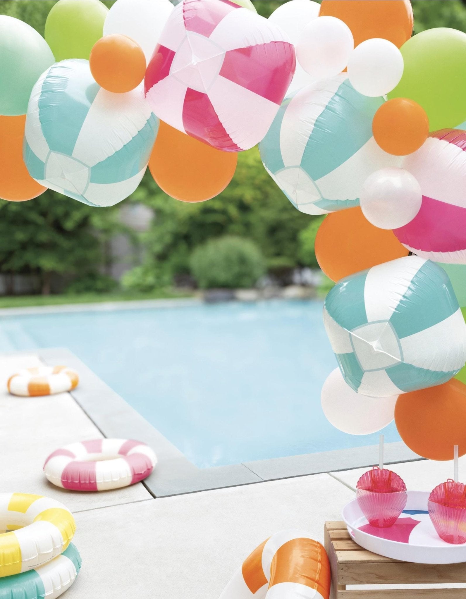 Beach Ball Plastic Serving Tray 15" - Stesha Party