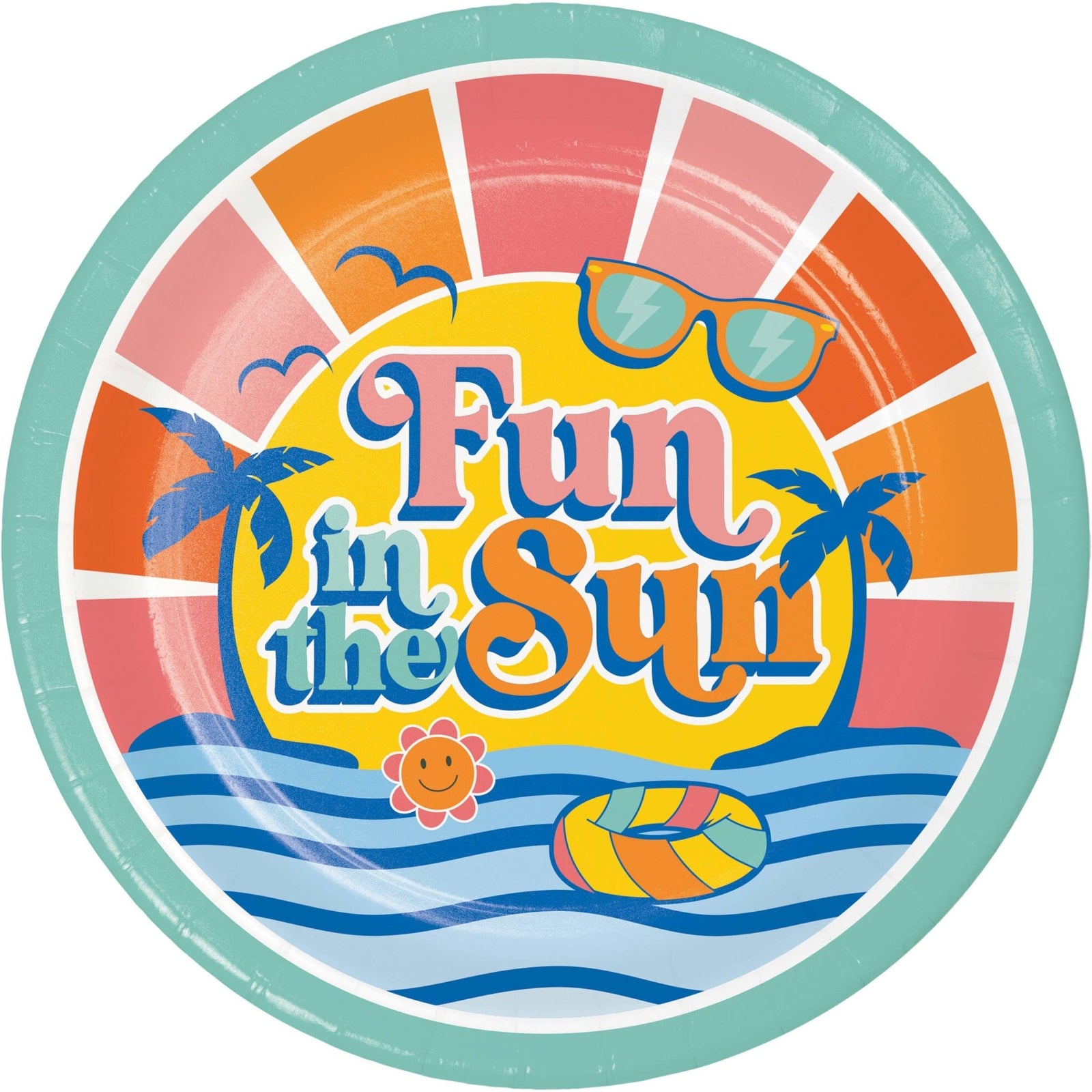 Beach Party Paper Cake Plates 8ct - Stesha Party