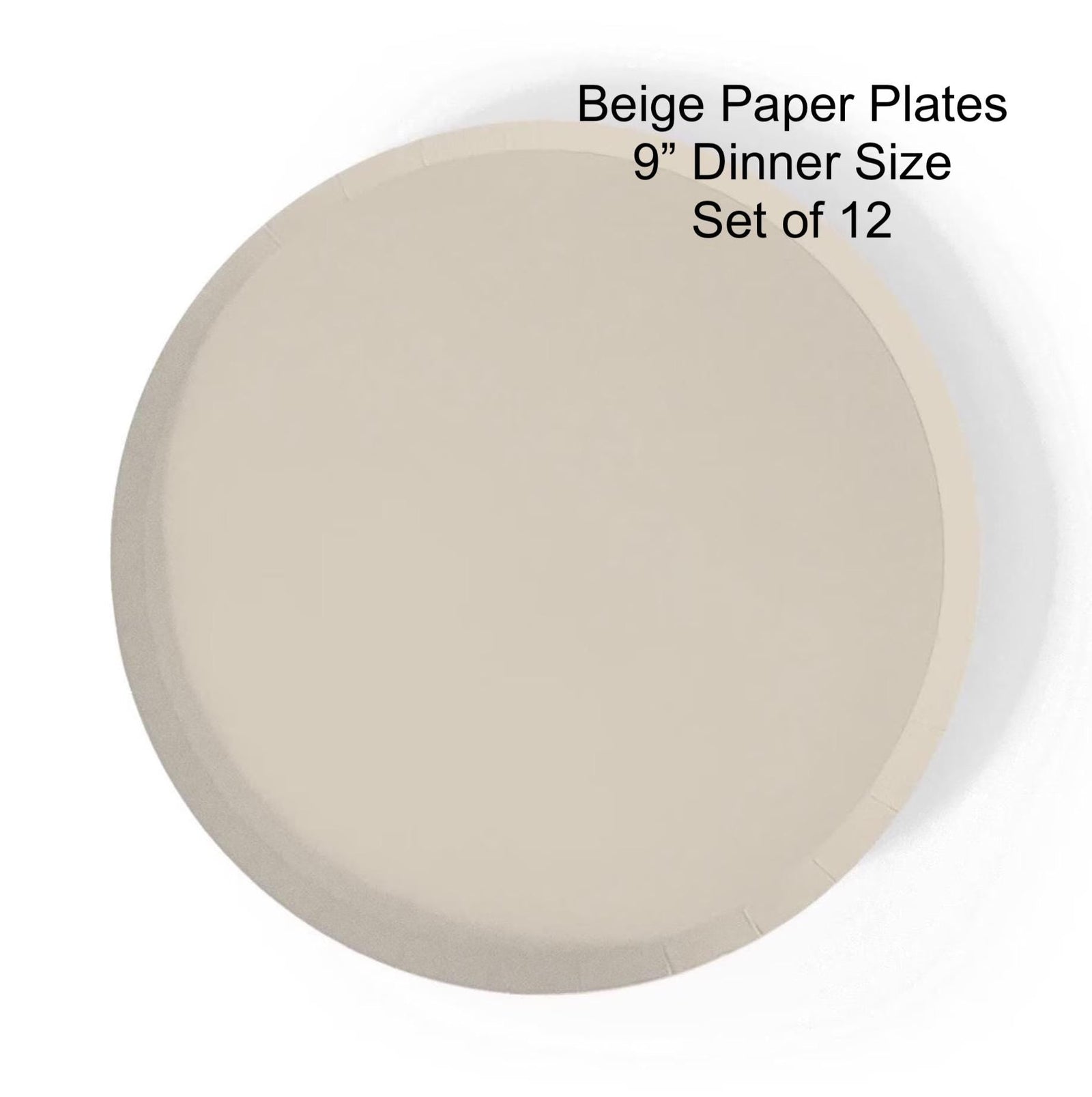 Beige Paper Plates 12ct - Stesha Party