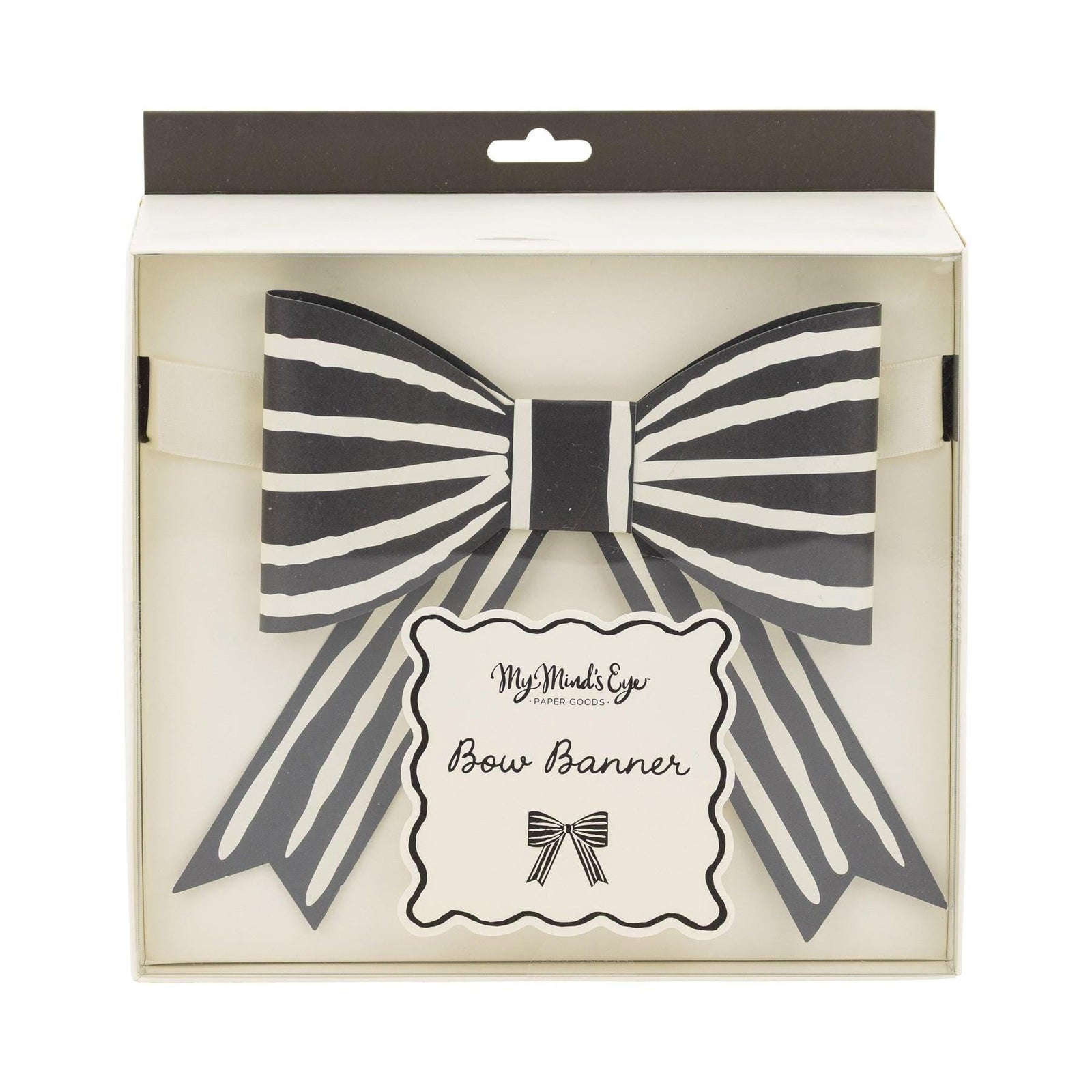 Black and White Bow Banner Garland - Stesha Party