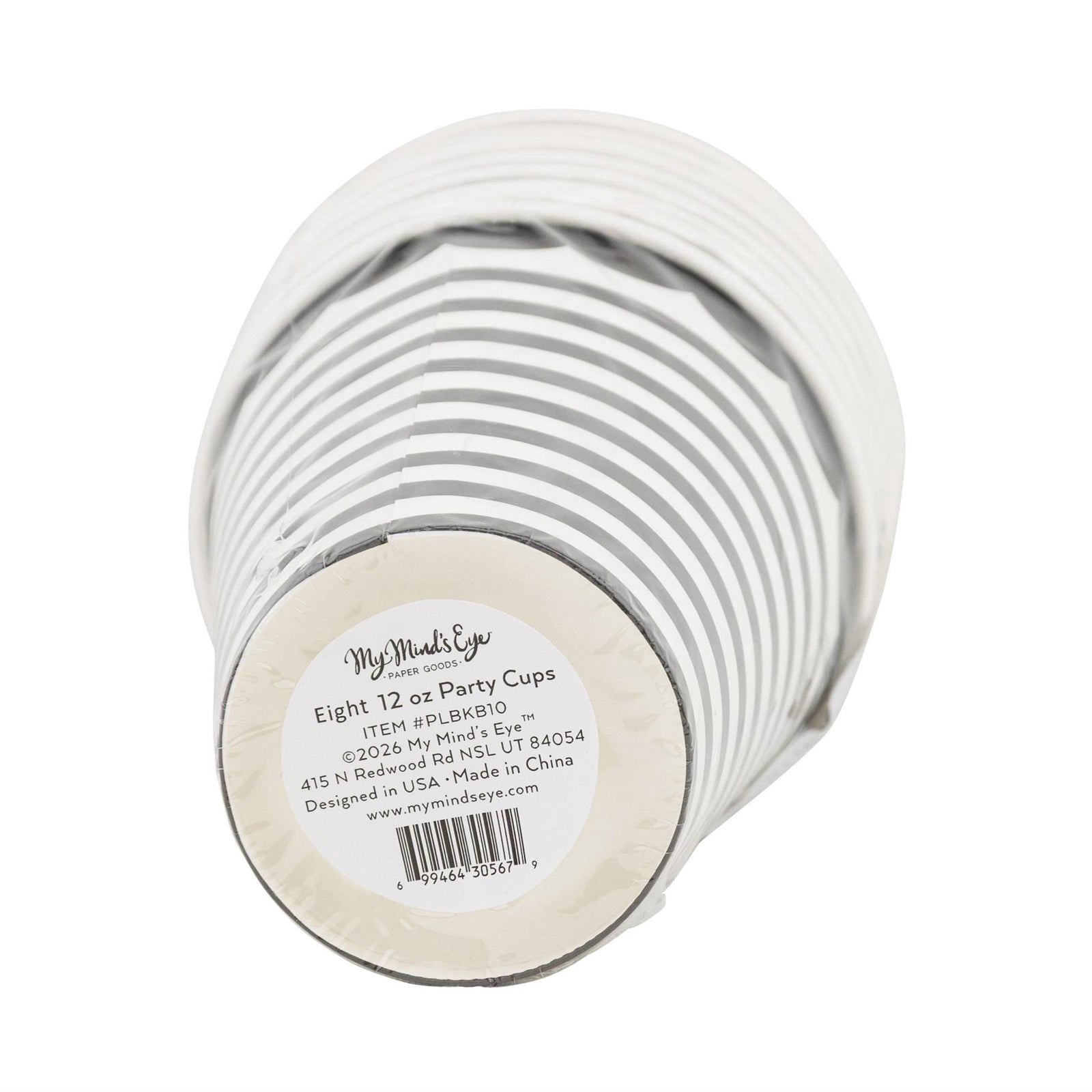 Black and White Striped Cups 8ct - Stesha Party