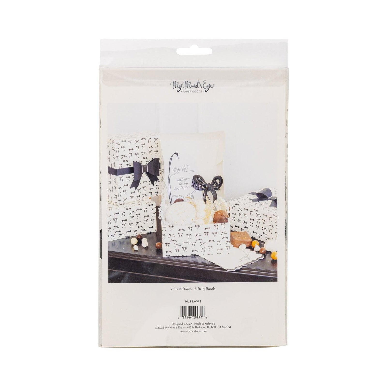 Black Bow Treat Boxes 6ct - Stesha Party