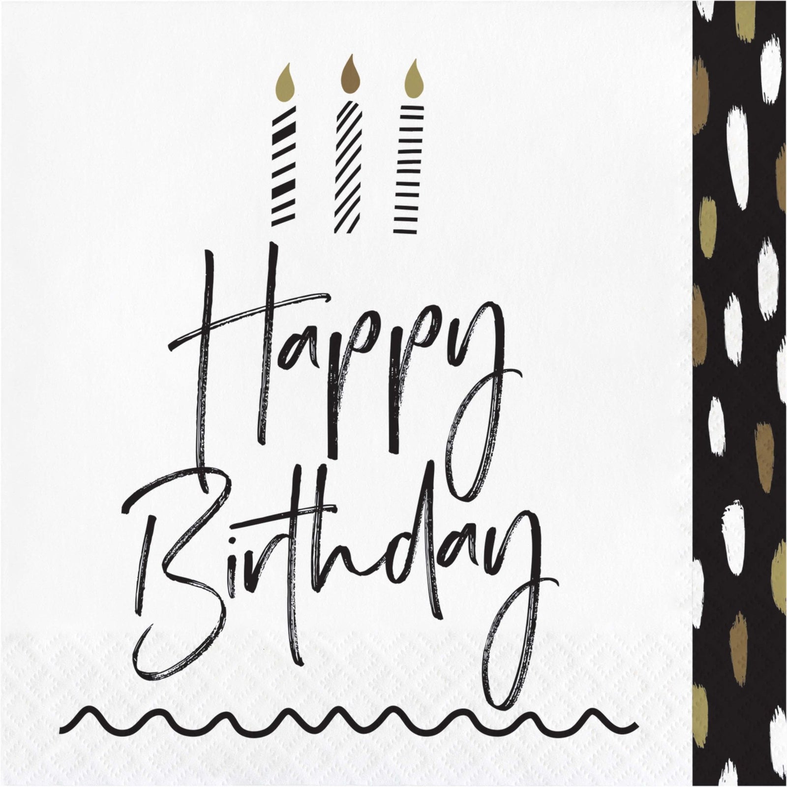 Black & White Happy Luncheon Birthday Napkins - Stesha Party