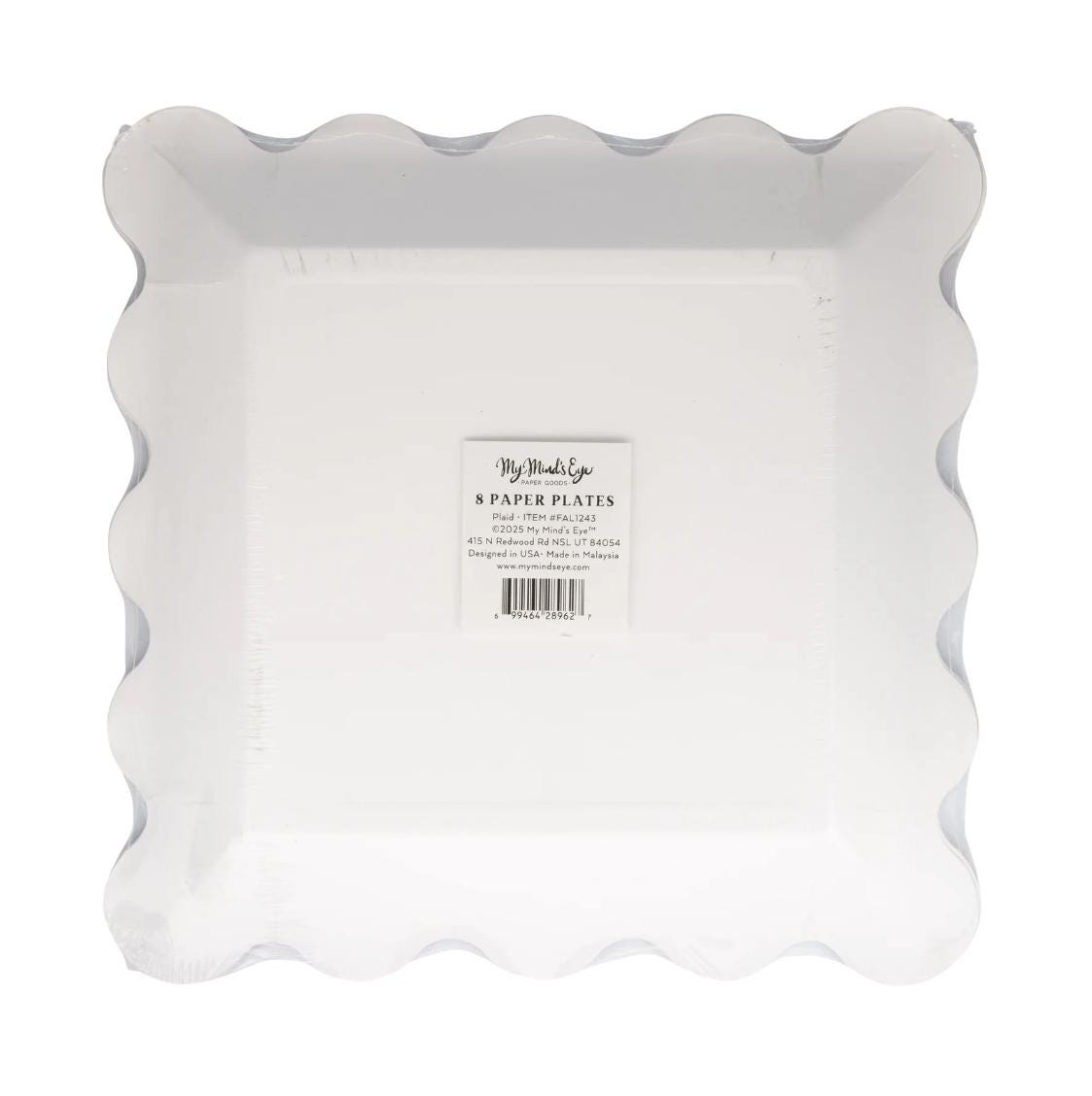 Black & White Plaid Paper Plates 8ct - Stesha Party