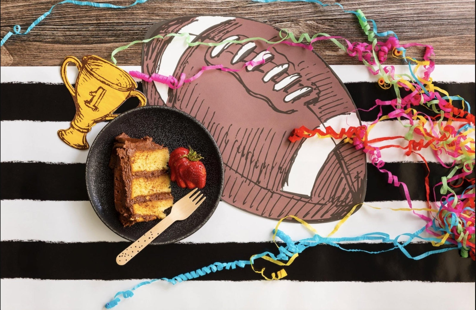 Black & White Striped Table Runner - Stesha Party