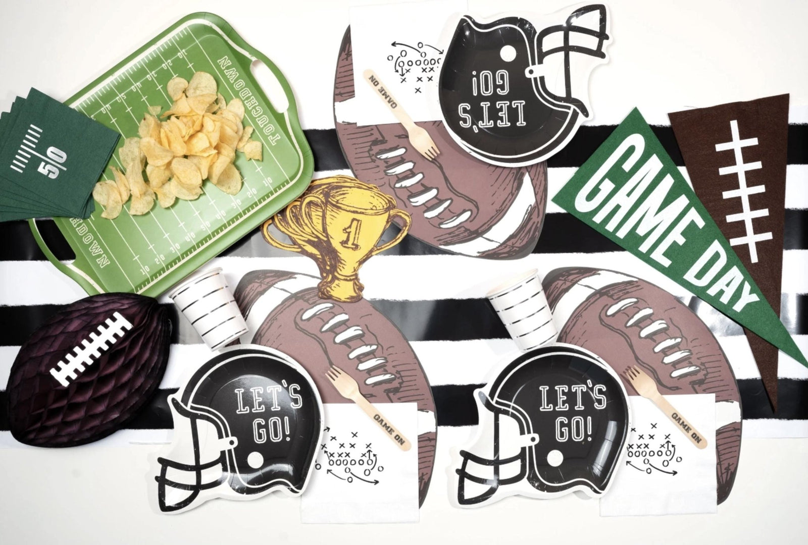 Black & White Striped Table Runner - Stesha Party