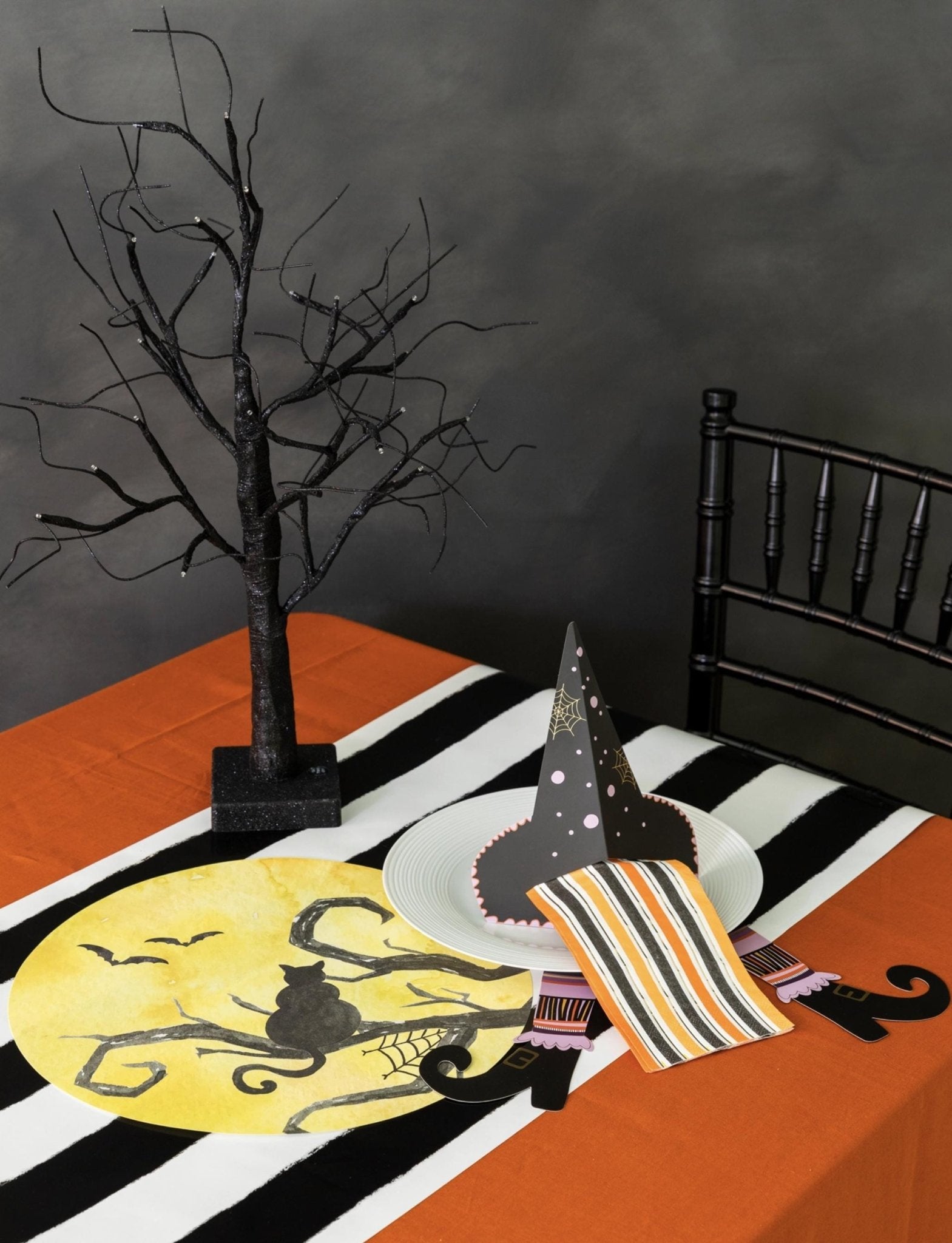 Black & White Striped Table Runner - Stesha Party