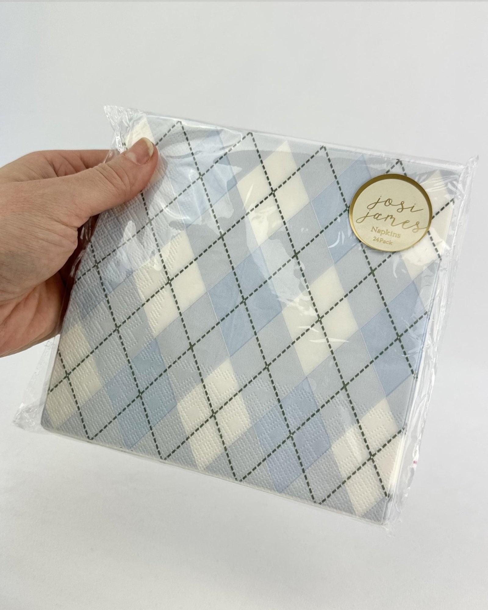 Blue Argyle Napkins 24ct - Stesha Party