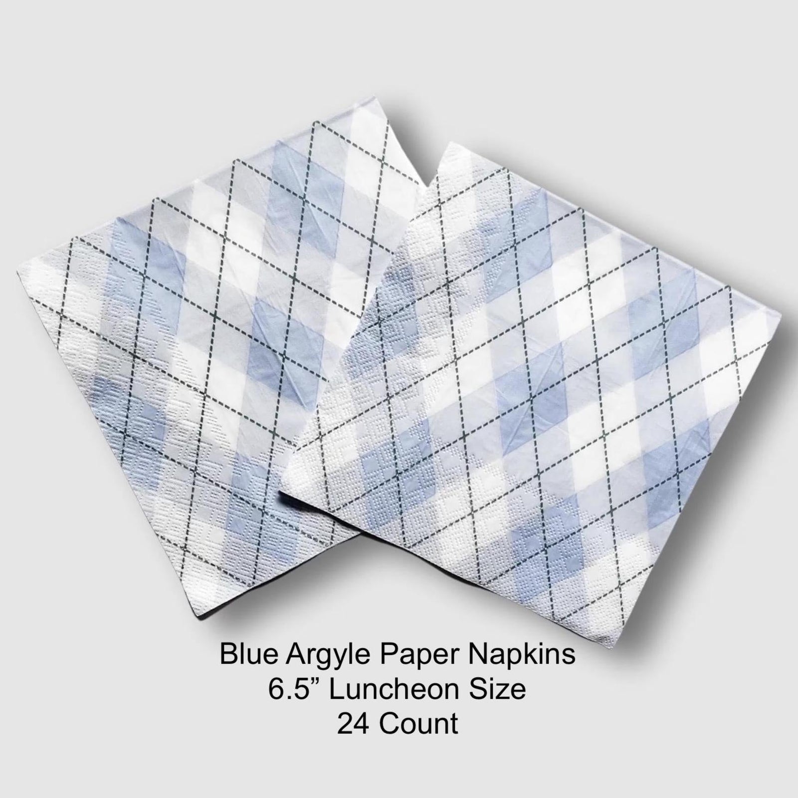 Blue Argyle Napkins 24ct - Stesha Party