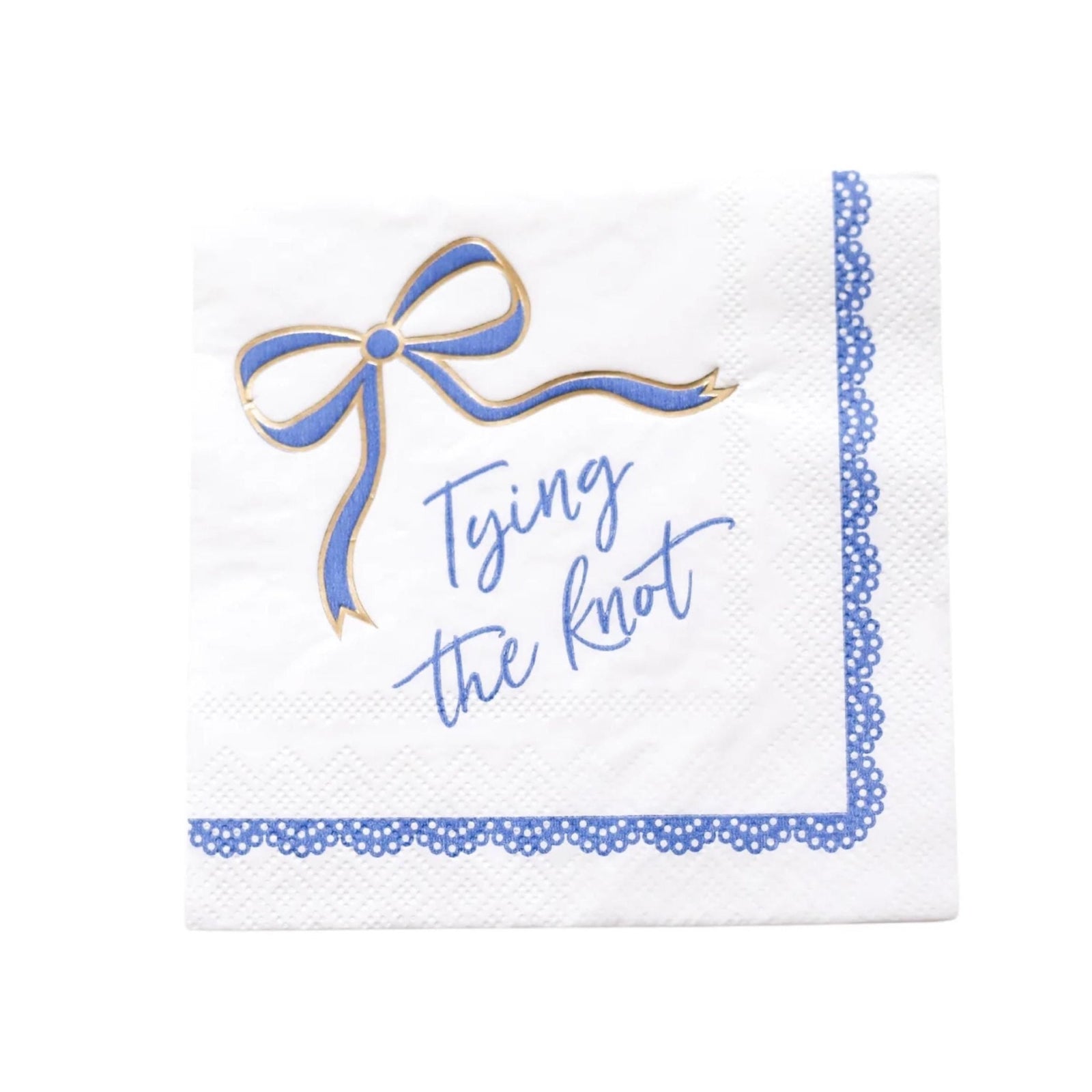 Blue Bow Tying the Knot Bridal Napkins 20ct - Stesha Party