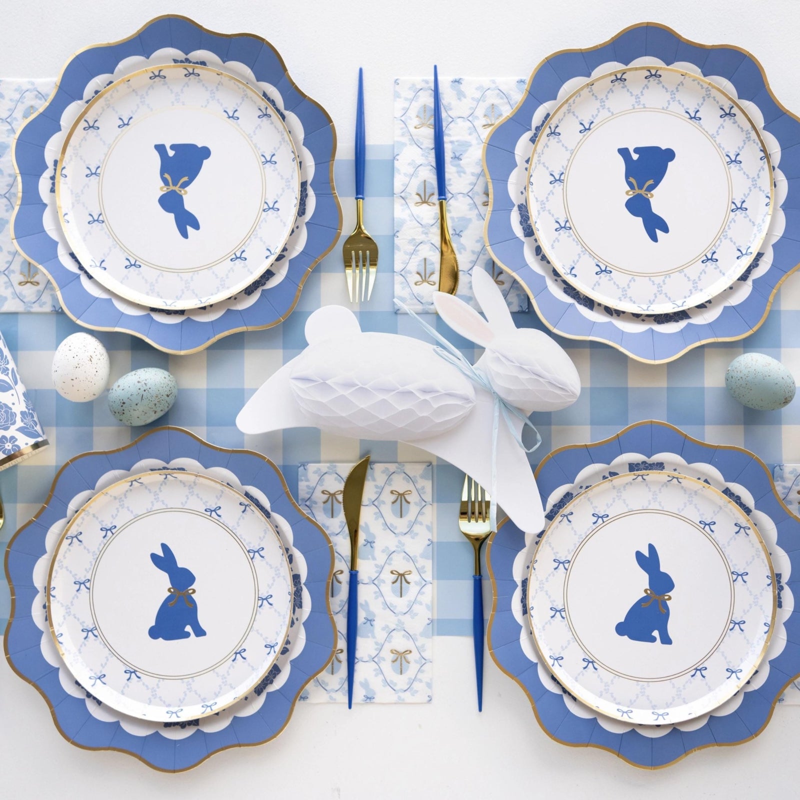 Blue Bunny Party Plates 8ct - Stesha Party