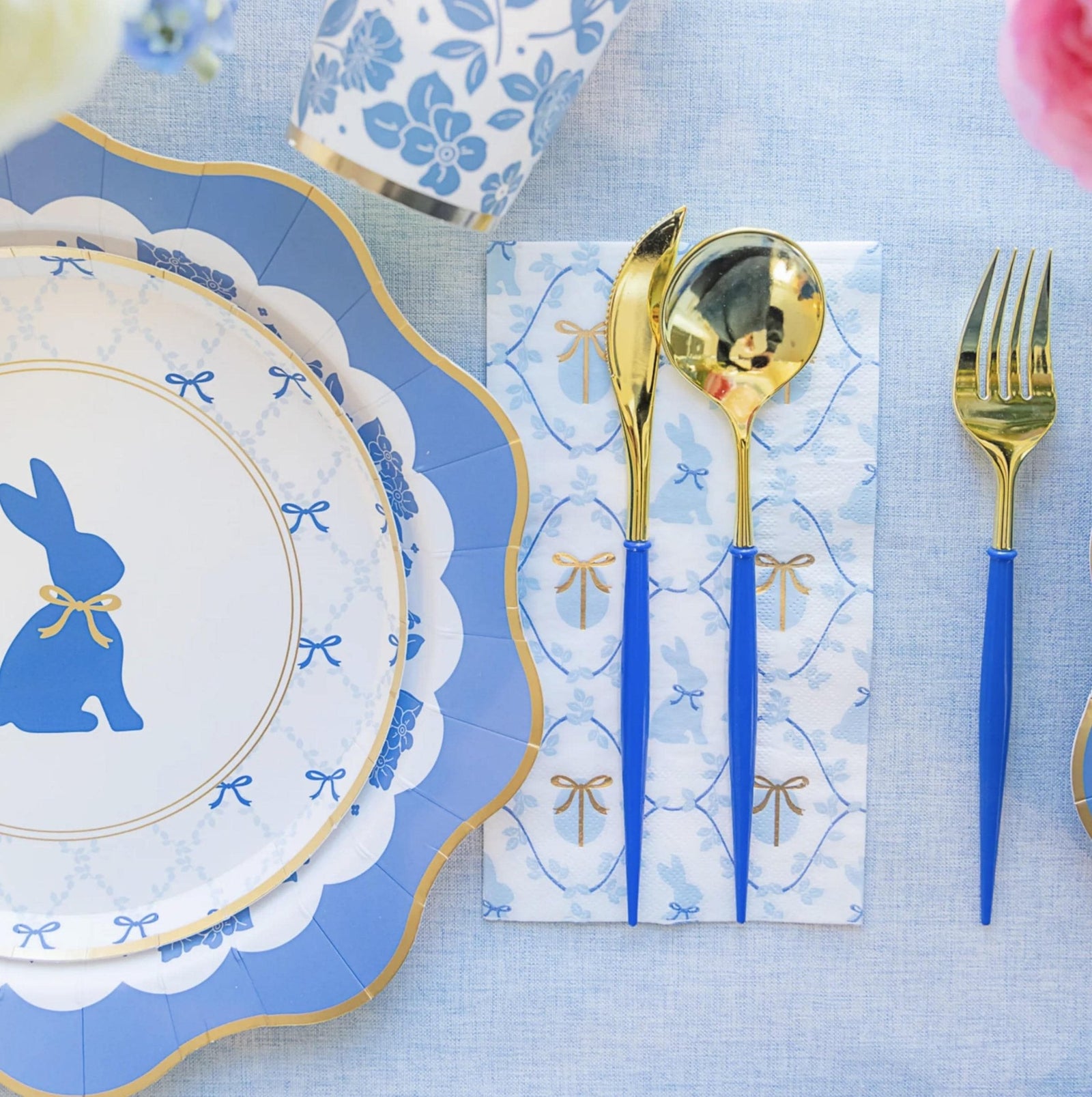 Blue Bunny Party Plates 8ct - Stesha Party
