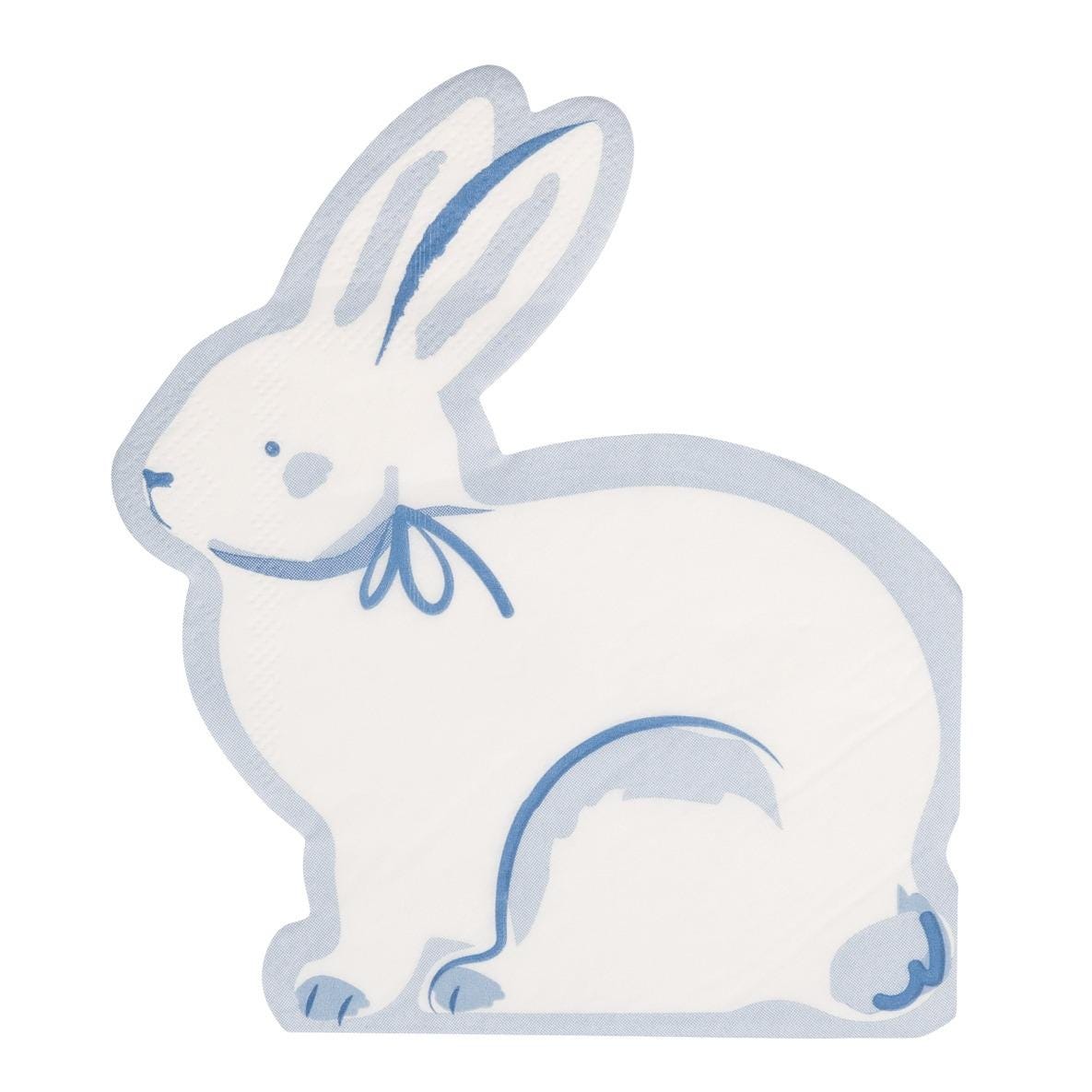 Blue Bunny Shaped Napkins 24ct - Stesha Party