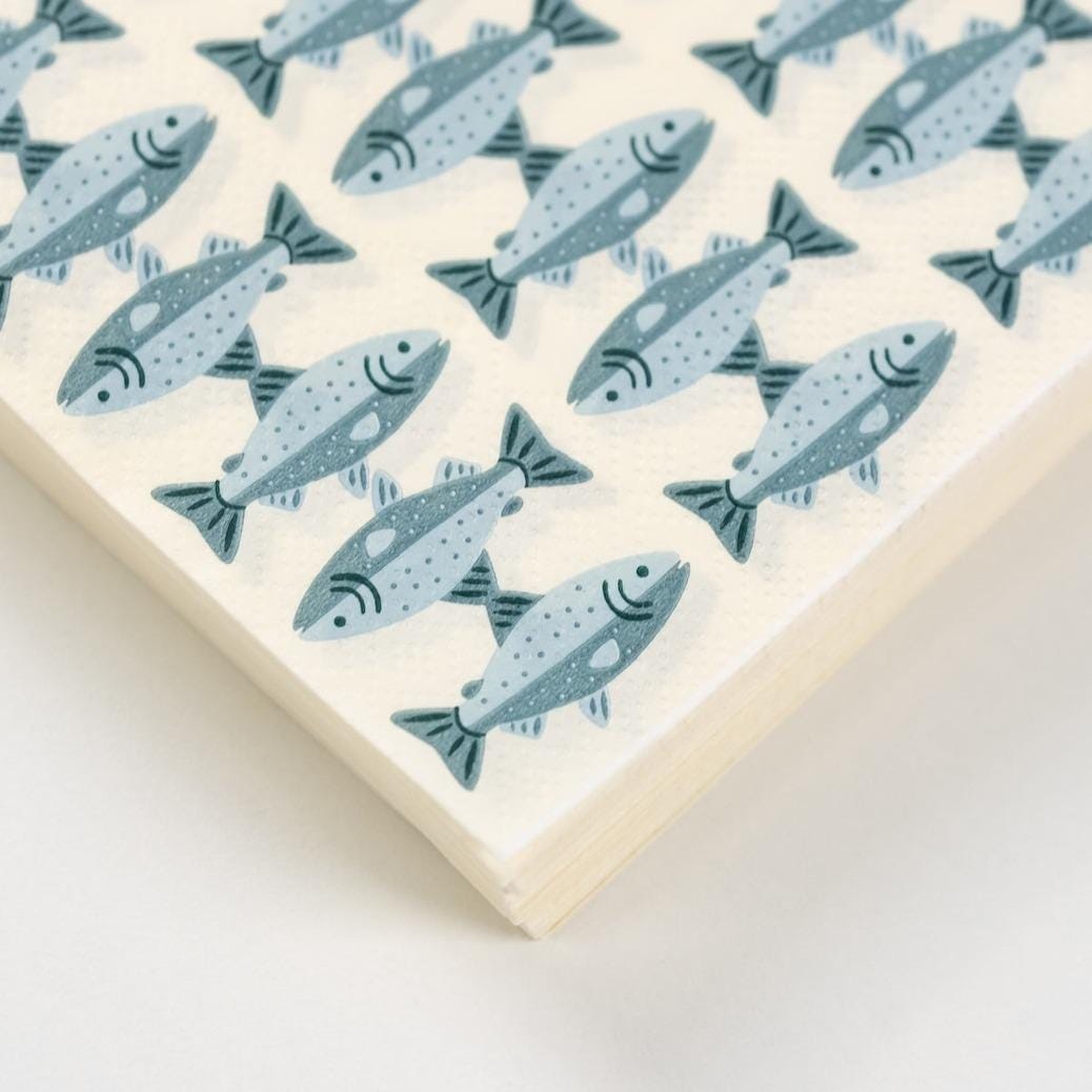 Blue Fish Napkins 16ct - Stesha Party