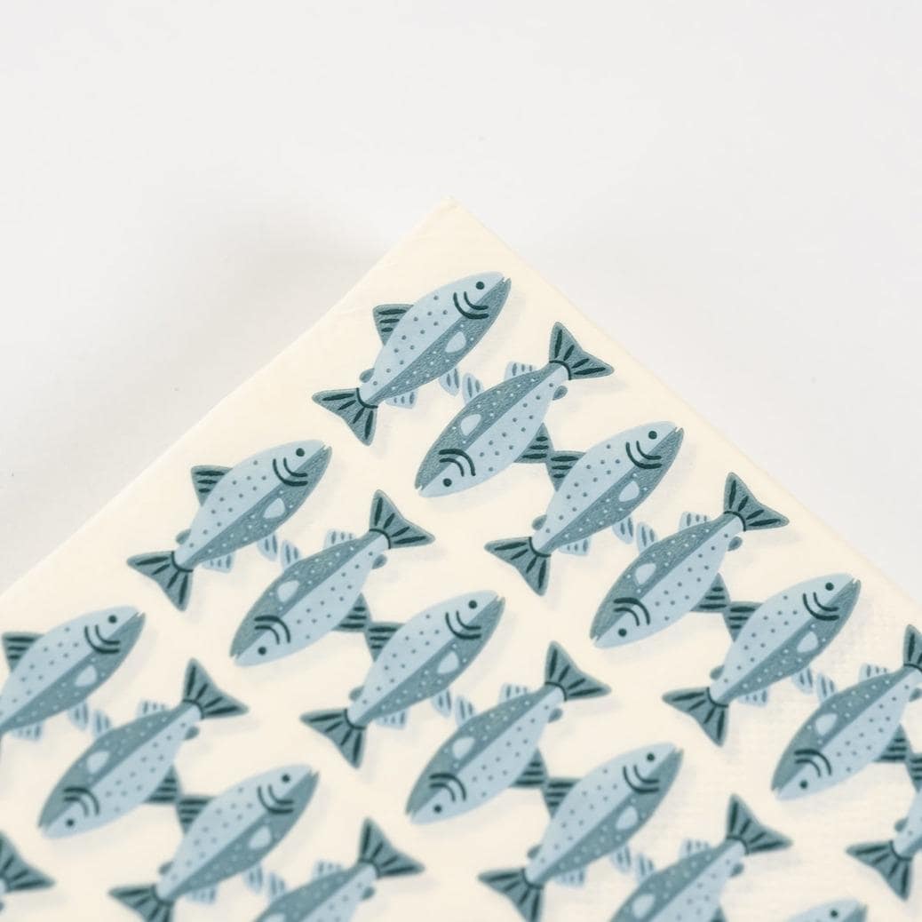 Blue Fish Napkins 16ct - Stesha Party