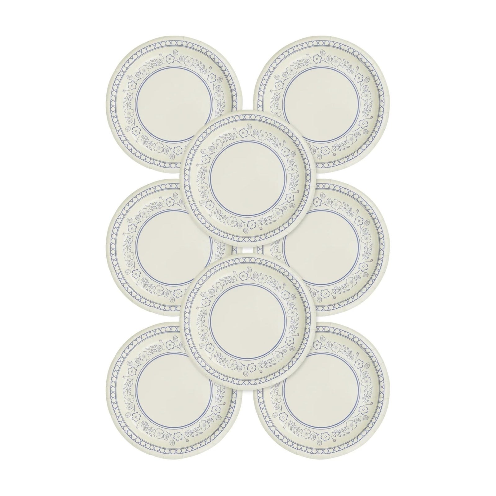 Blue Floral Cake Plates - Stesha Party