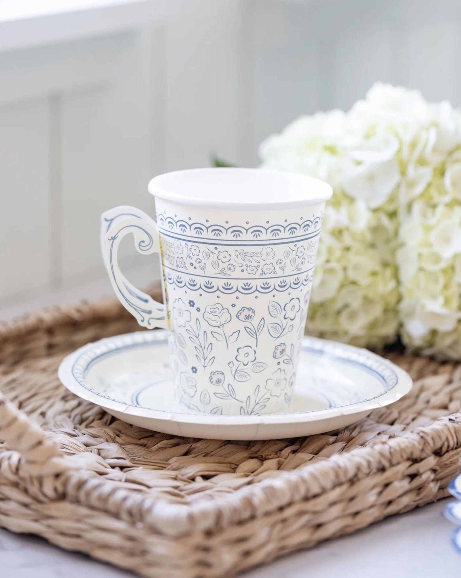 Blue Floral Party Cups 8ct - Stesha Party