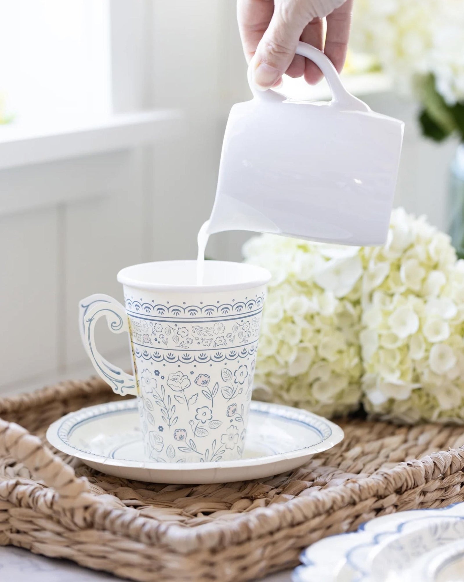Blue Floral Party Cups 8ct - Stesha Party
