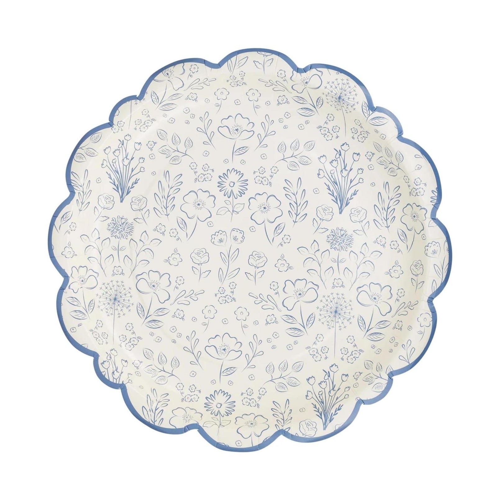 Blue Floral Party Plates - Stesha Party