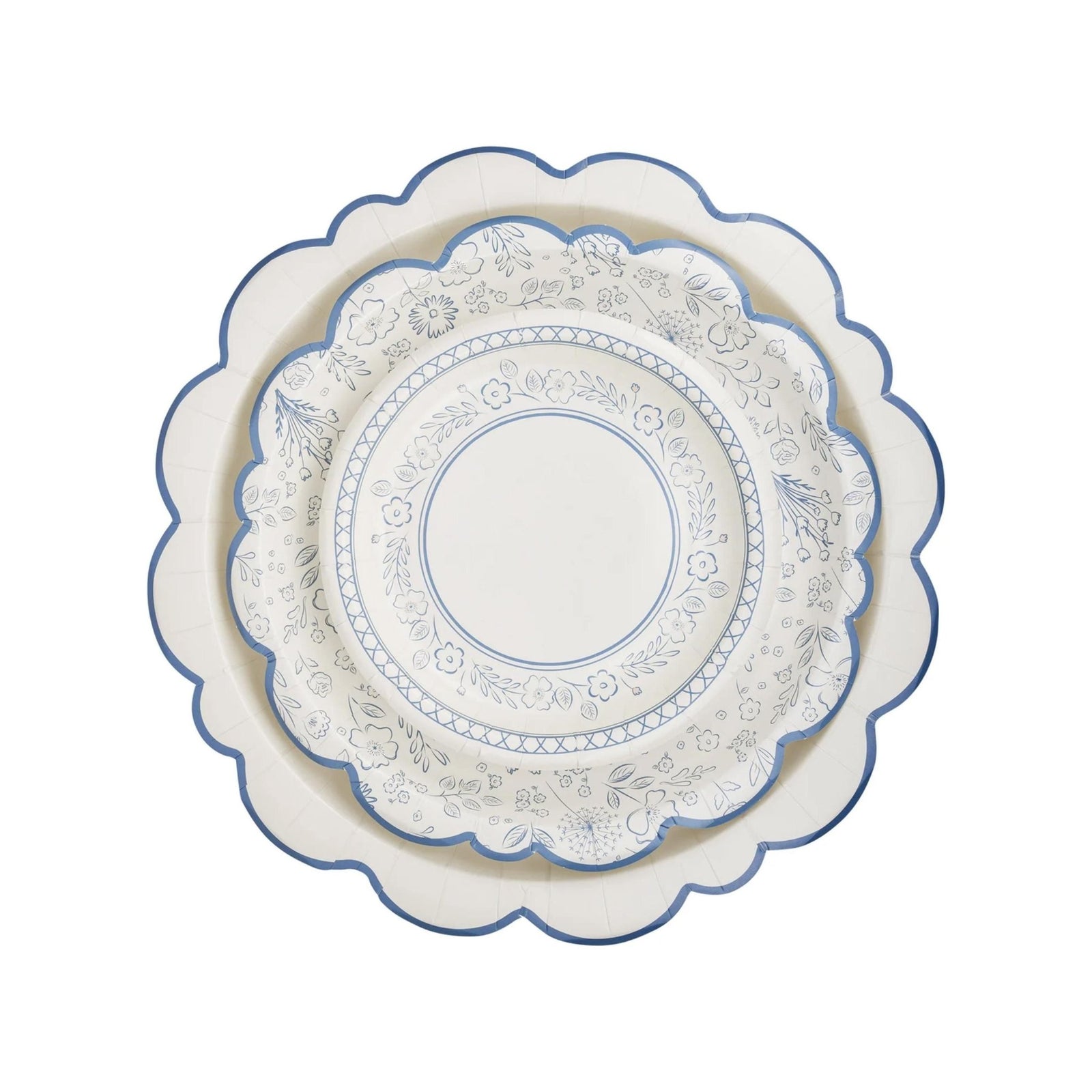 Blue Floral Party Plates - Stesha Party