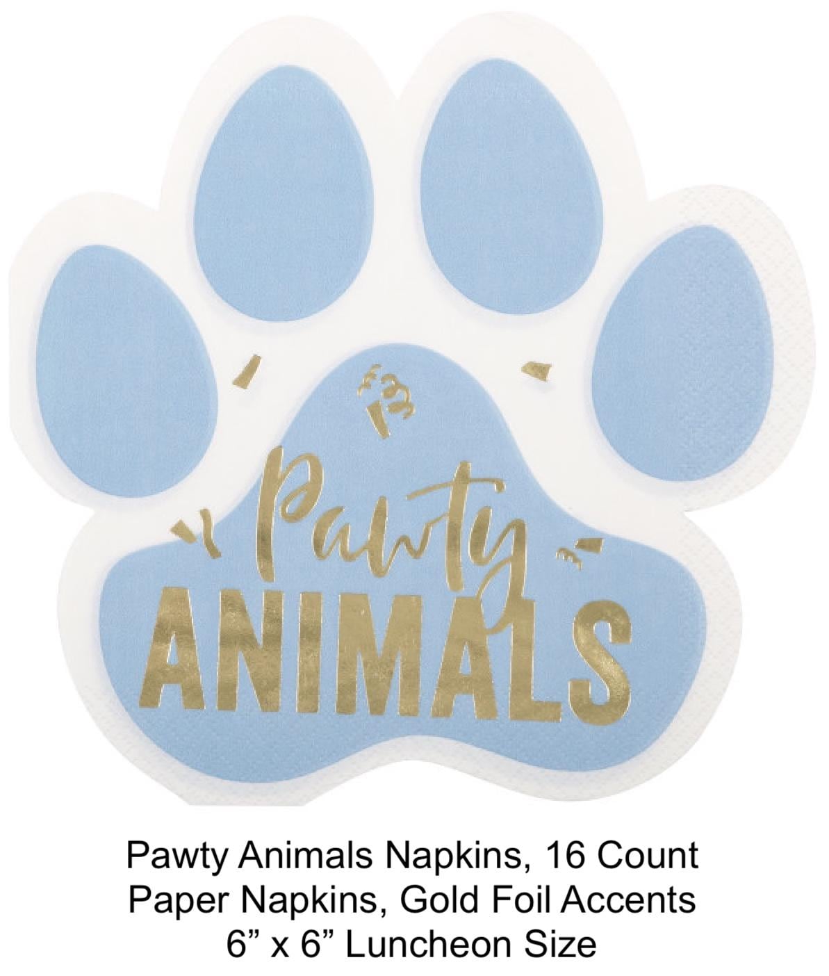 Blue Paw Print Napkins 16ct - Stesha Party