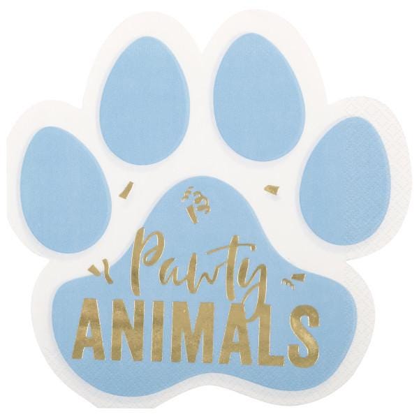 Blue Paw Print Napkins 16ct - Stesha Party