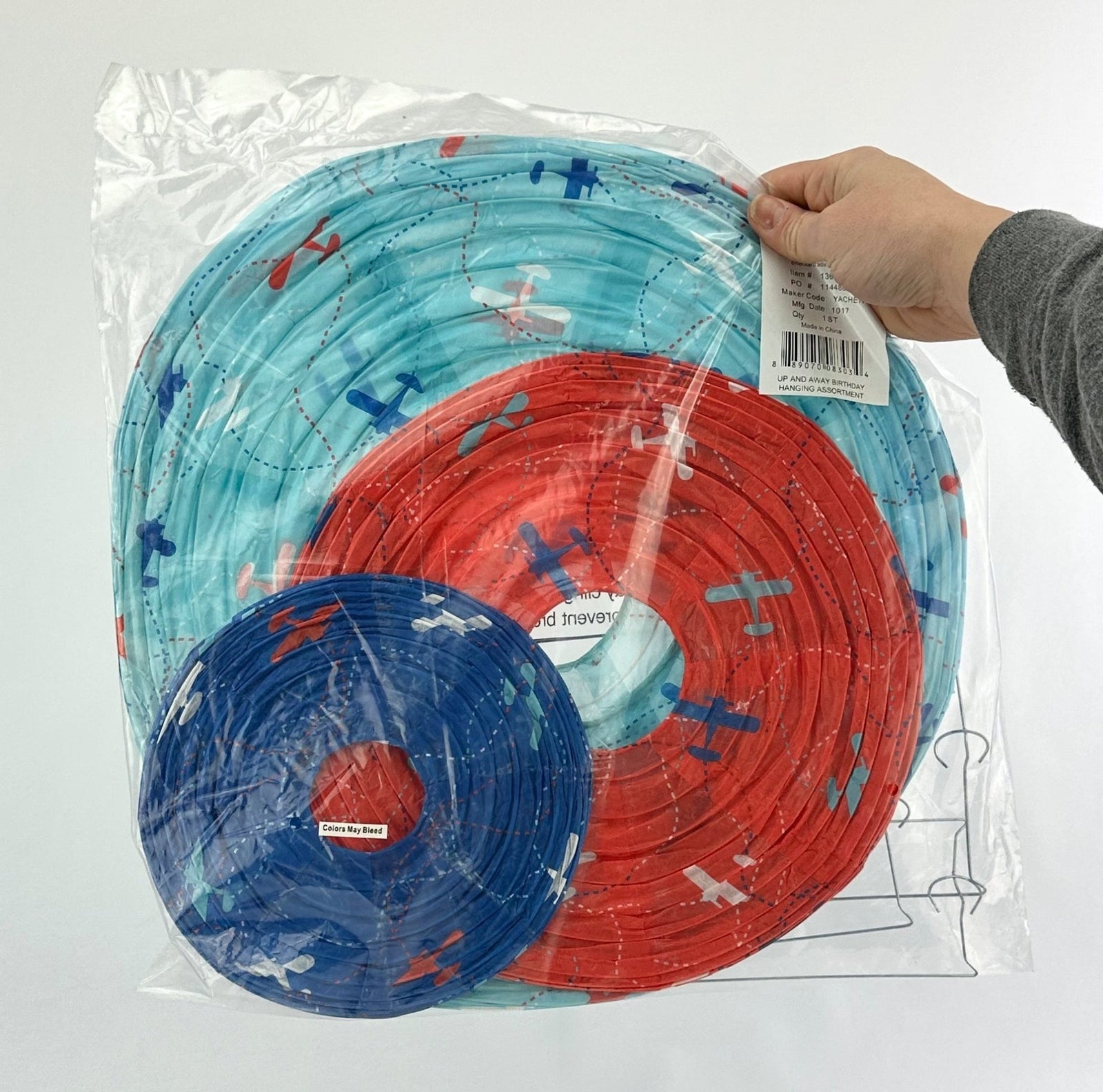 Blue & Red Airplane Party Lanterns Set of 3 - Stesha Party