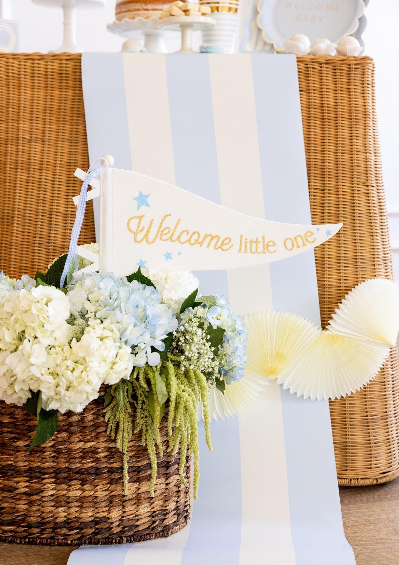 Blue Striped Table Runner - Stesha Party