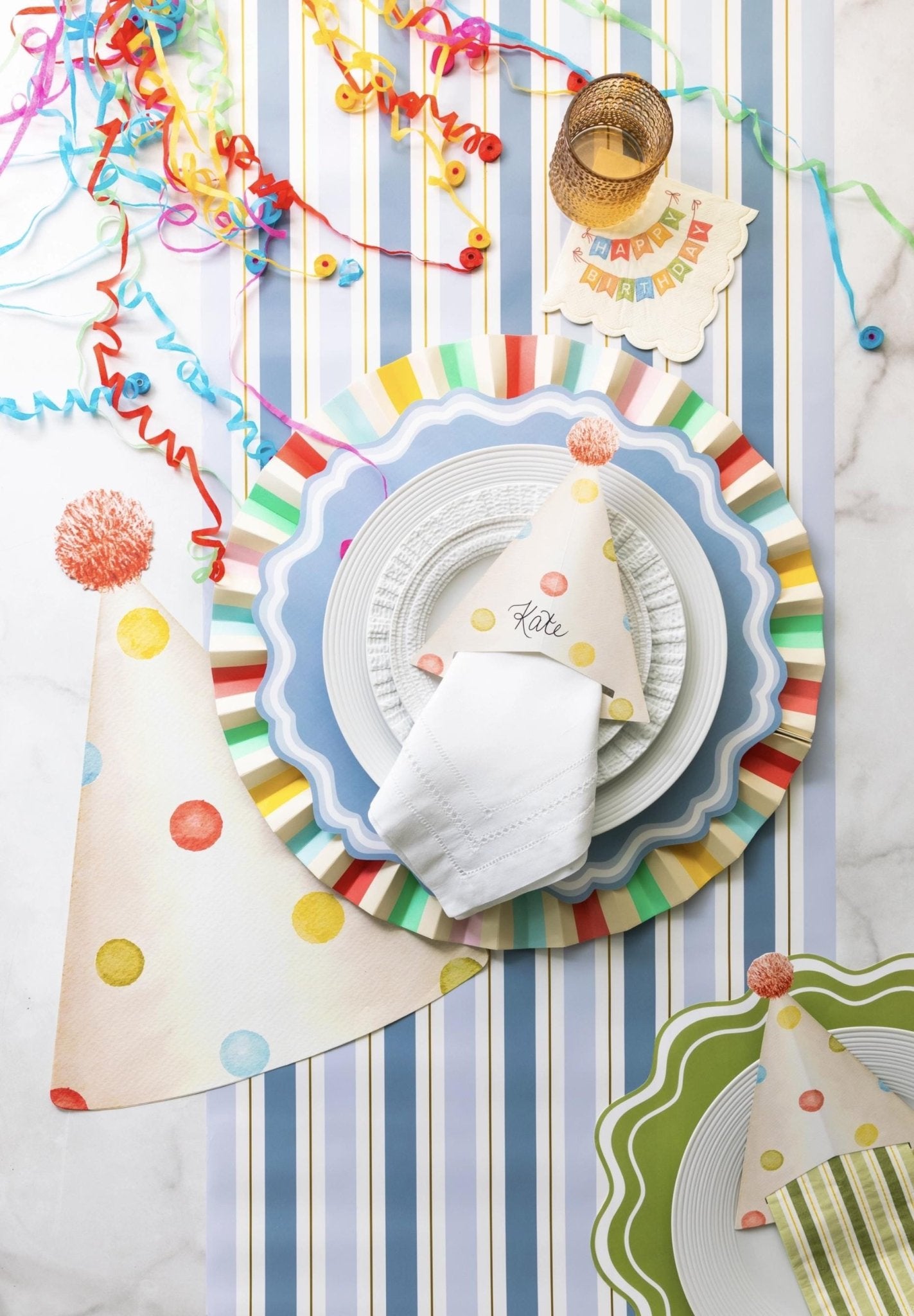 Blue Striped Table Runner - Stesha Party