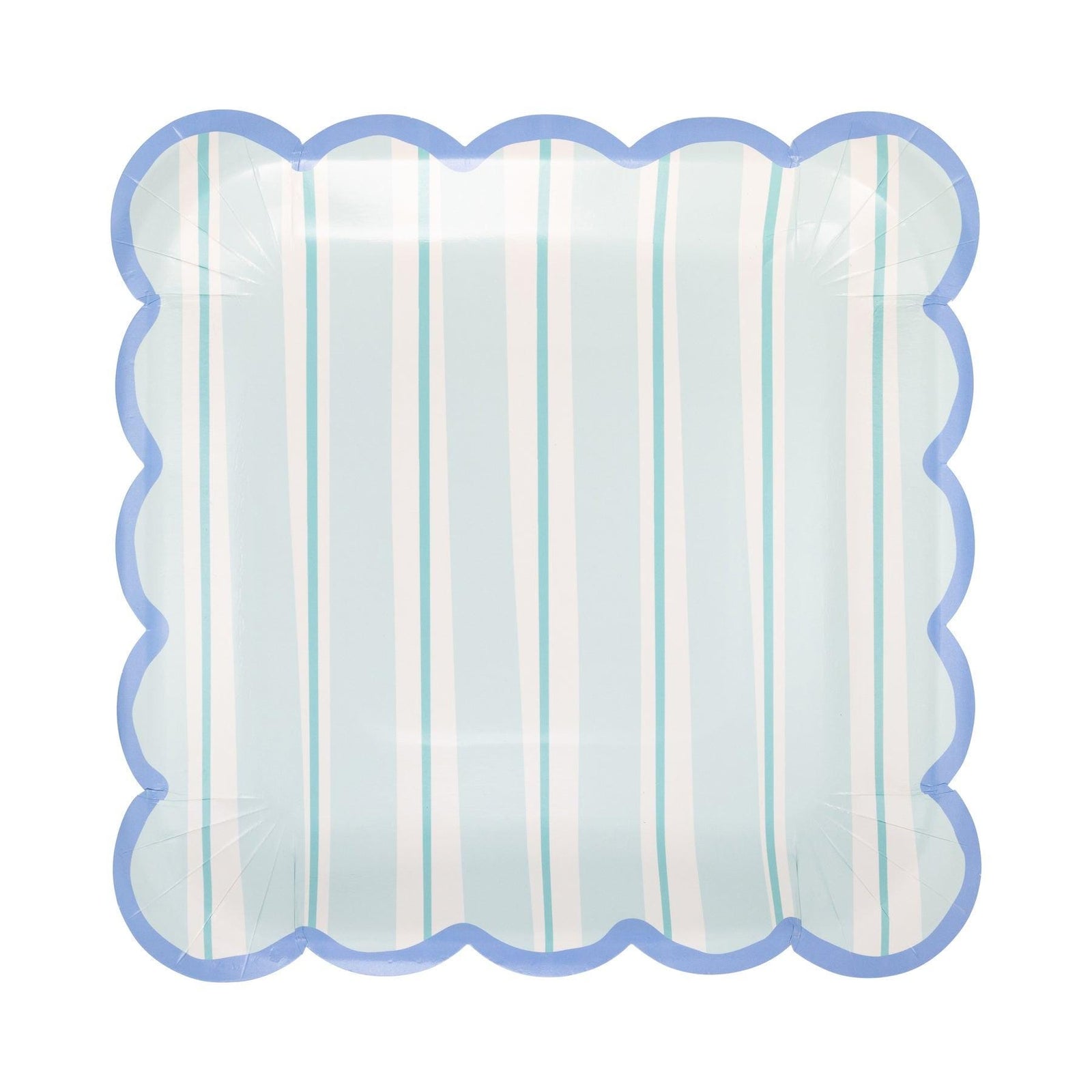 Blue & Teal Striped Plates 8ct - Stesha Party