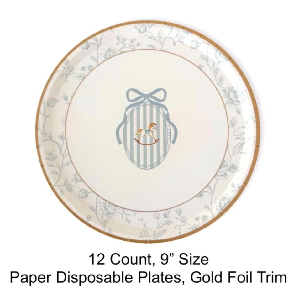 Blue Toile Plates 12ct - Stesha Party
